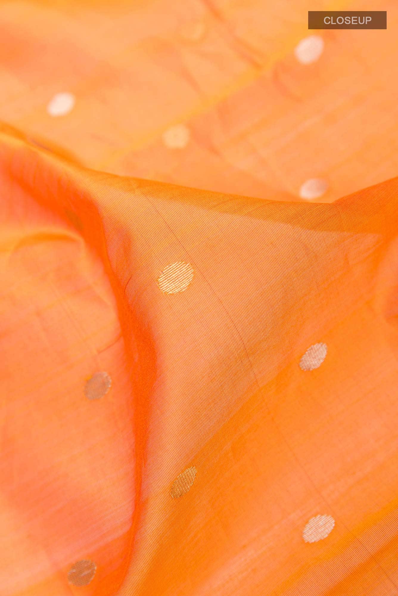 Orange Blended Chanderi Silk Cotton Saree