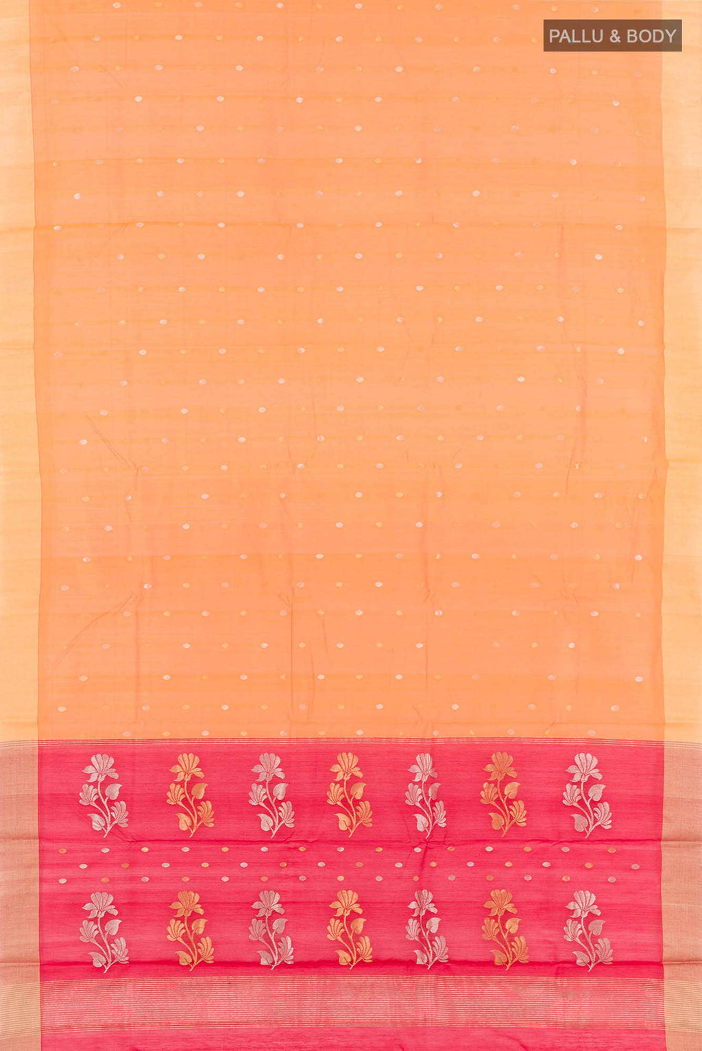 Orange Blended Chanderi Silk Cotton Saree
