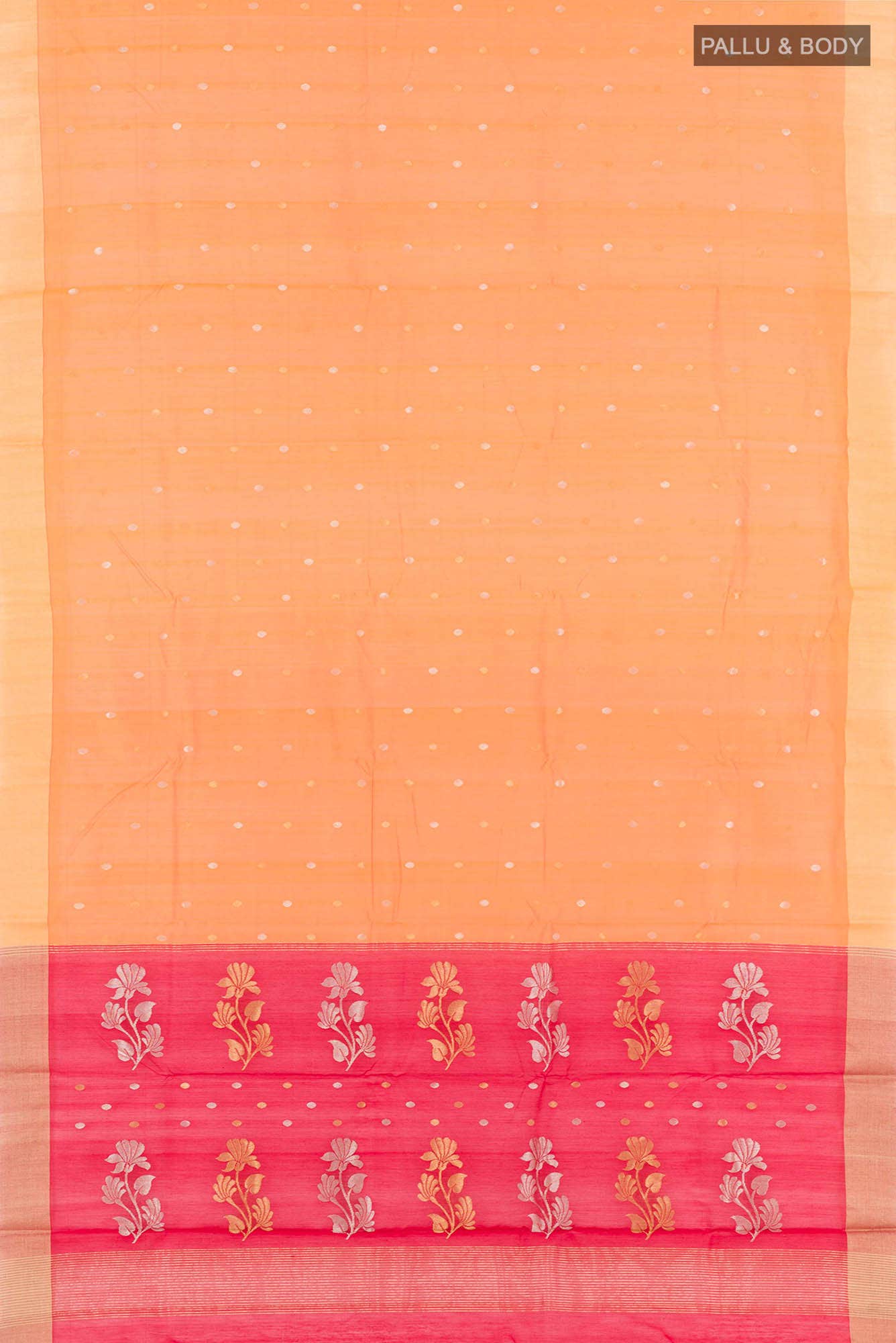 Orange Blended Chanderi Silk Cotton Saree