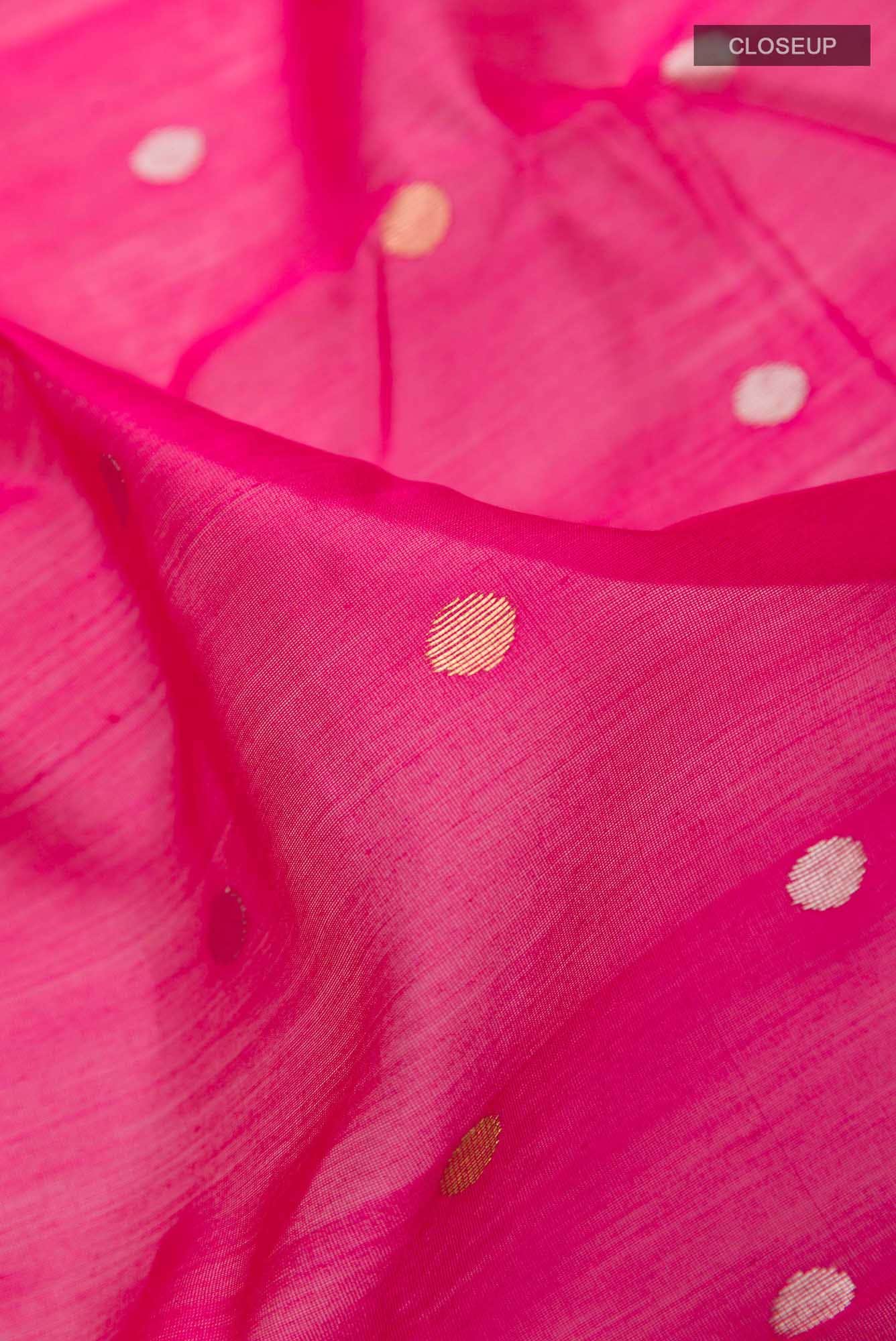 Rani Pink Blended Chanderi Silk Cotton Saree