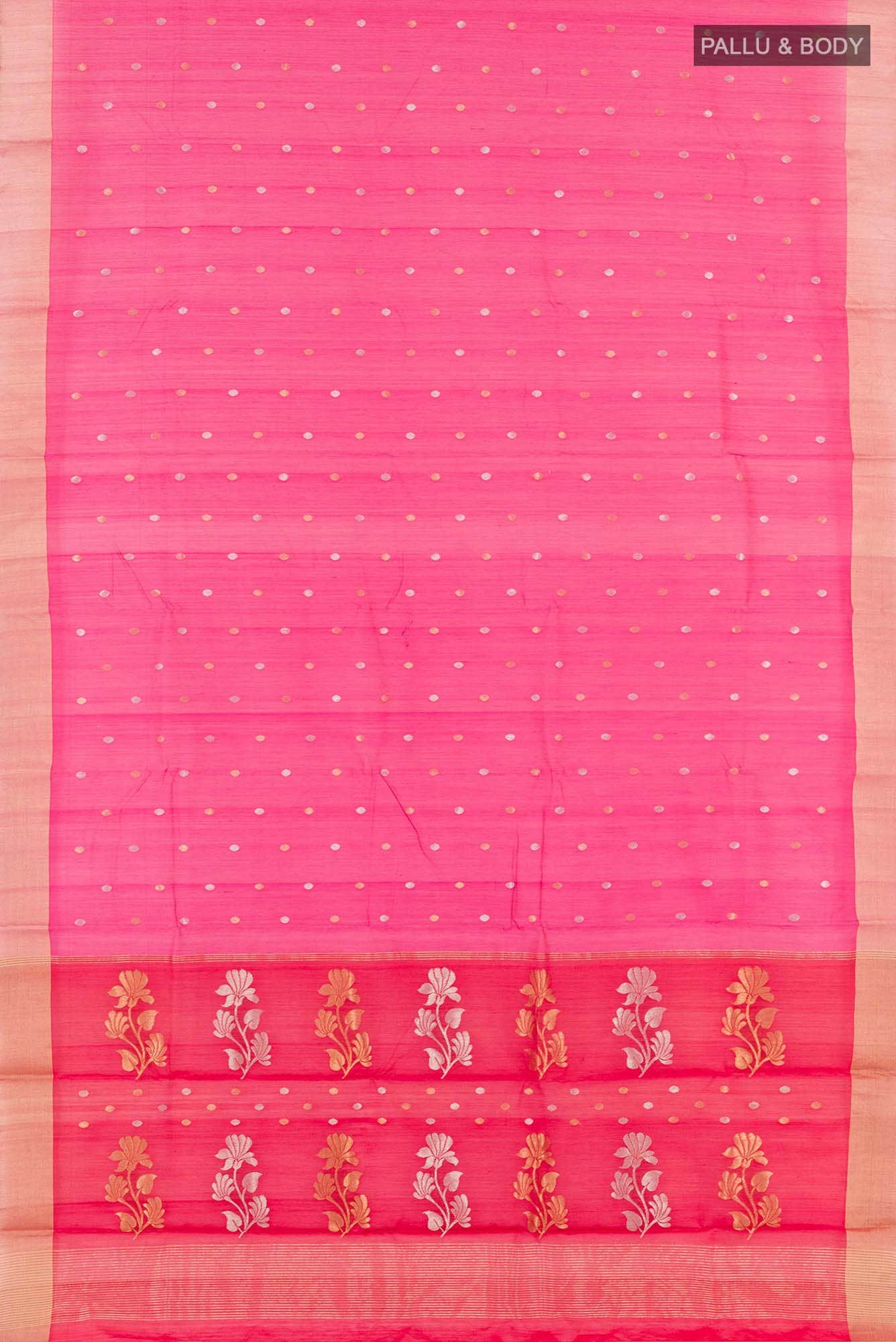 Rani Pink Blended Chanderi Silk Cotton Saree
