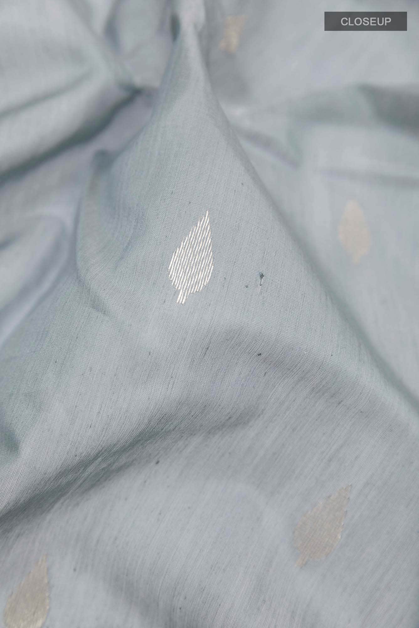 Grey Blended Chanderi Silk Cotton Saree