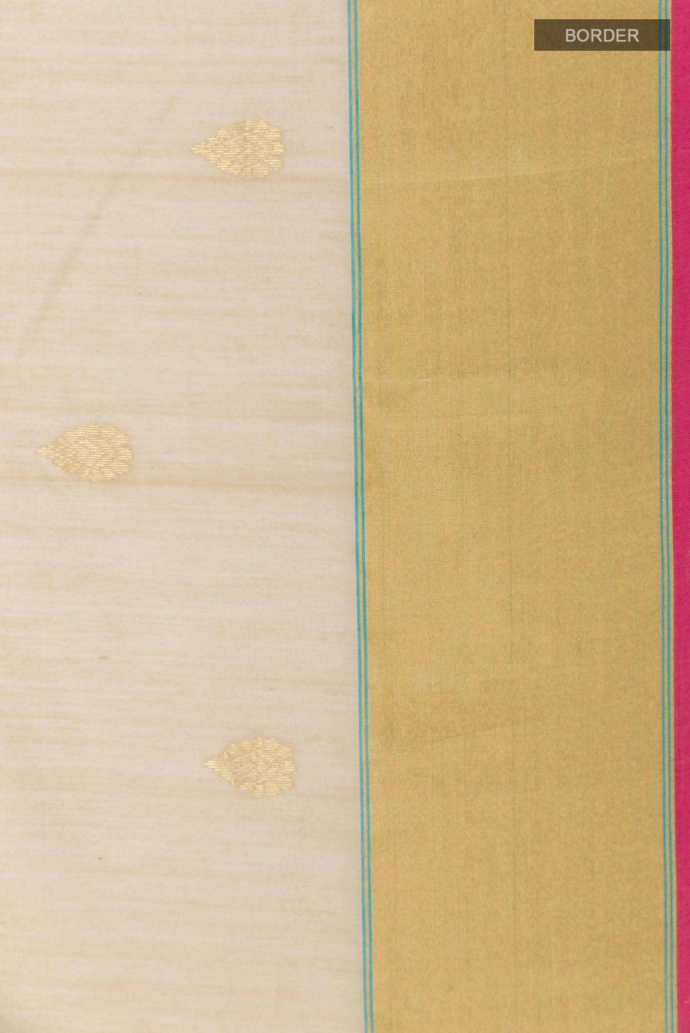 Beige Blended Chanderi Silk Cotton Saree