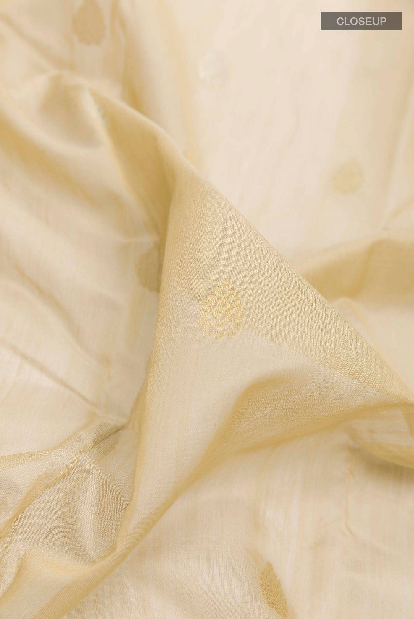 Beige Blended Chanderi Silk Cotton Saree