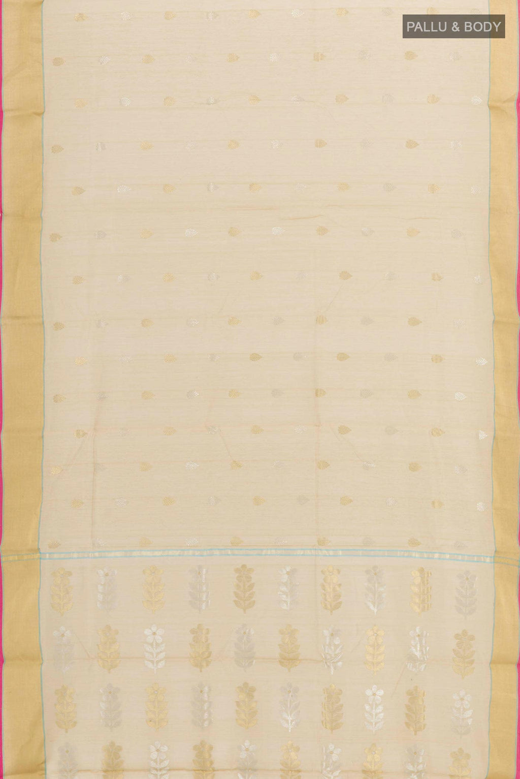 Beige Blended Chanderi Silk Cotton Saree