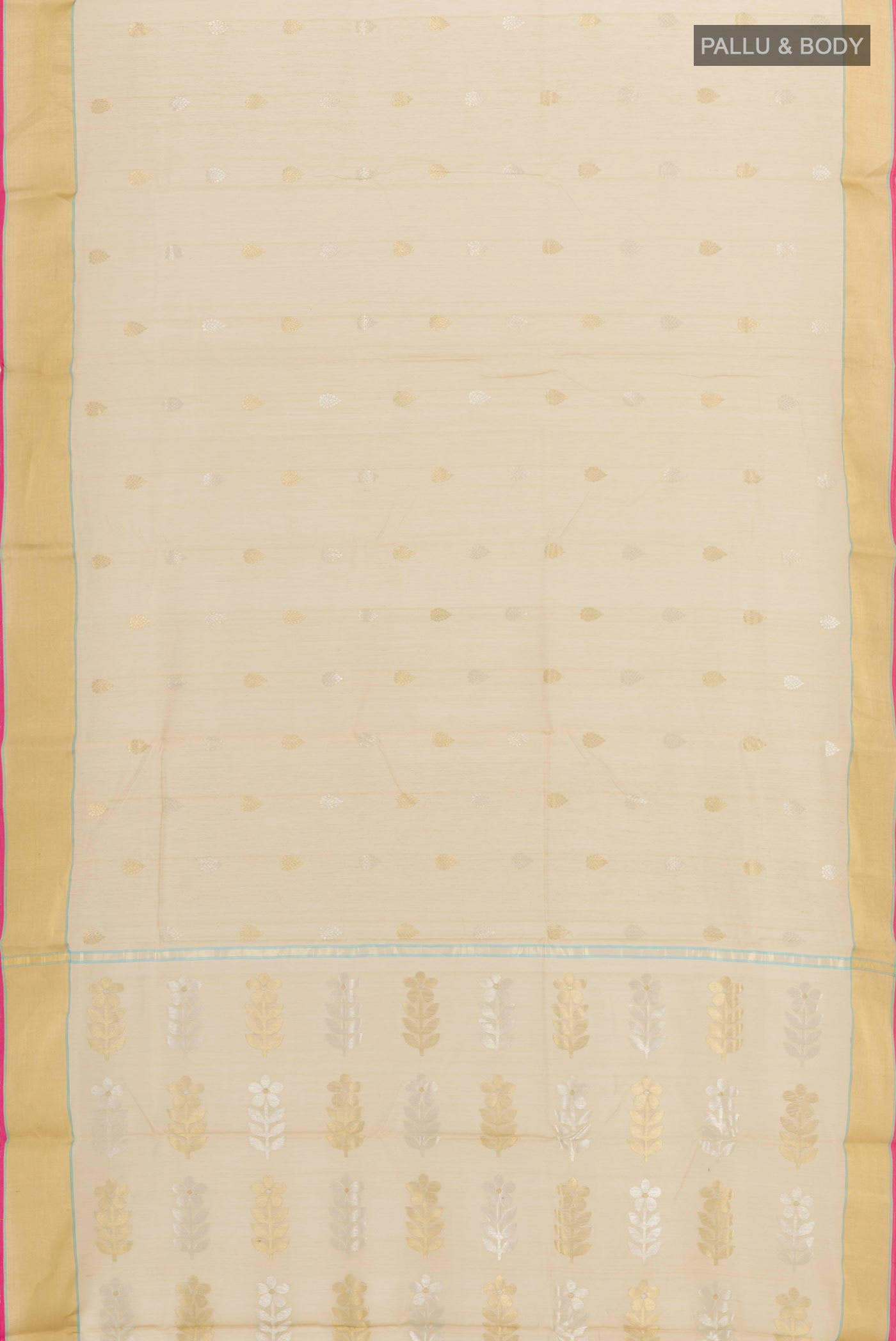 Beige Blended Chanderi Silk Cotton Saree