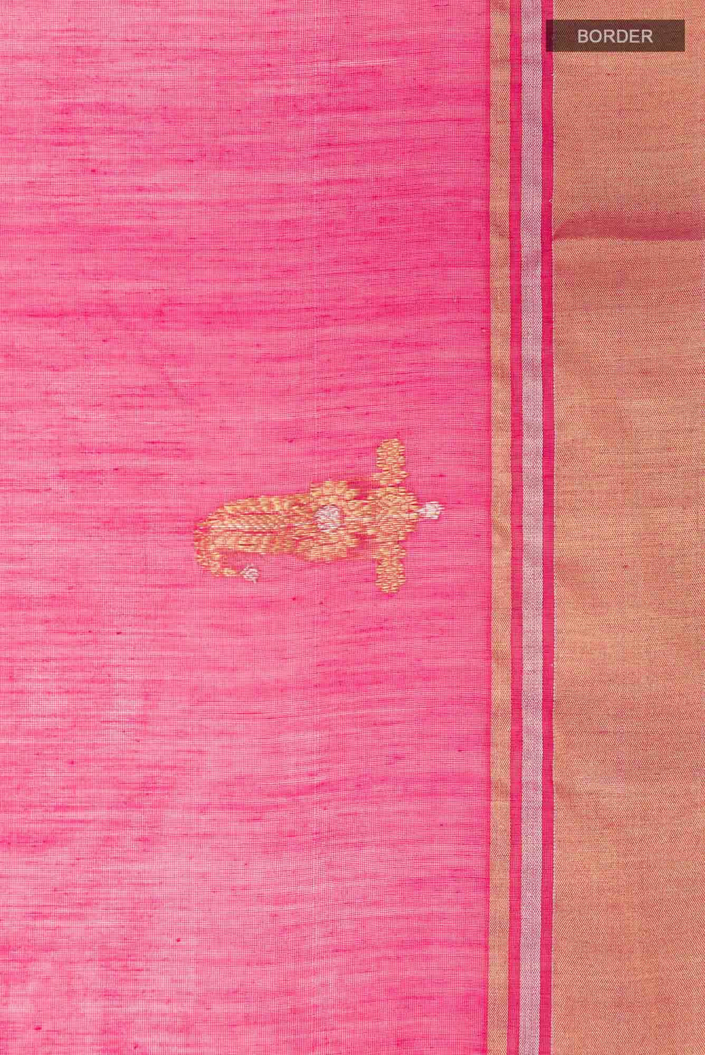 Rani Pink Blended Chanderi Silk Cotton Saree