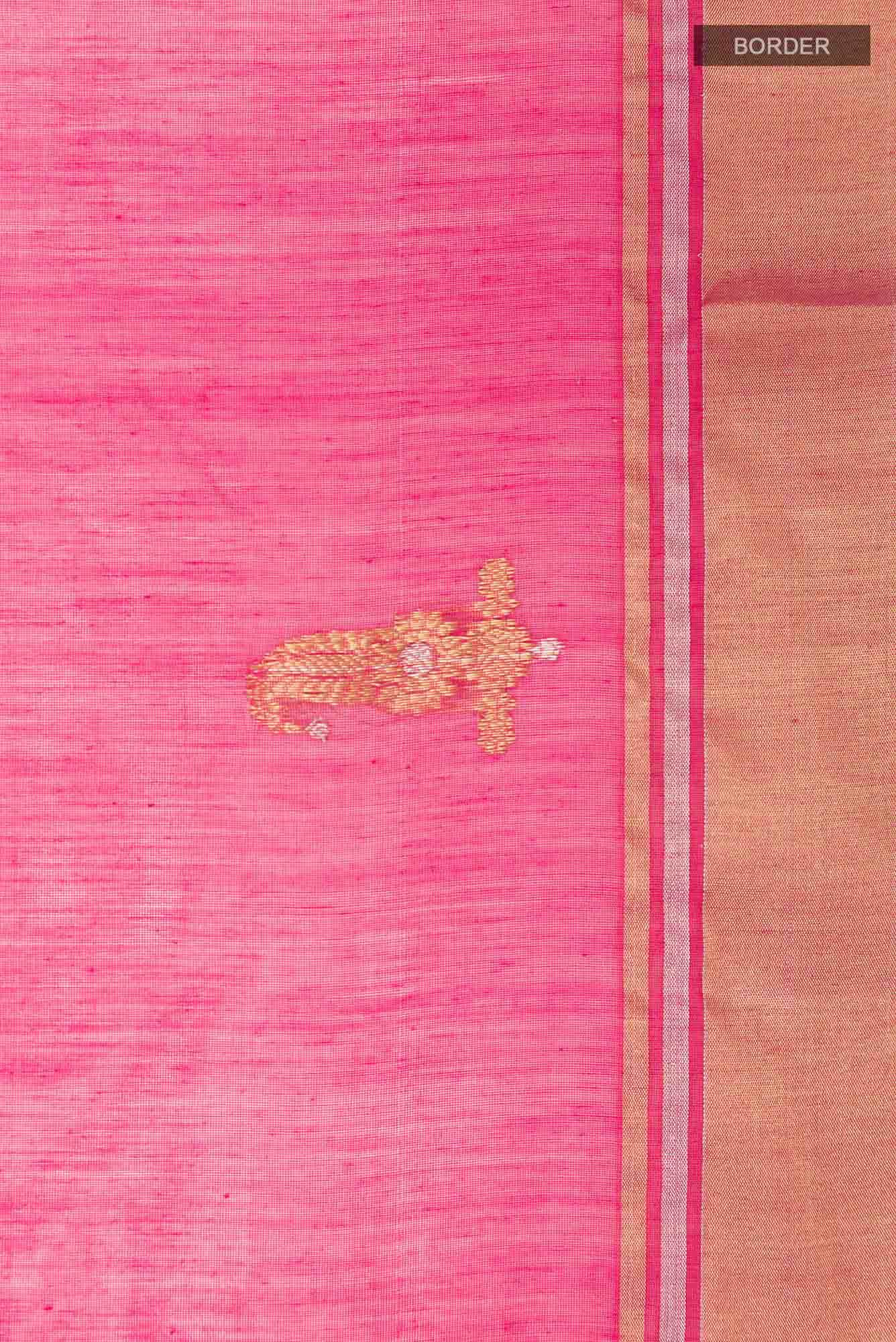 Rani Pink Blended Chanderi Silk Cotton Saree