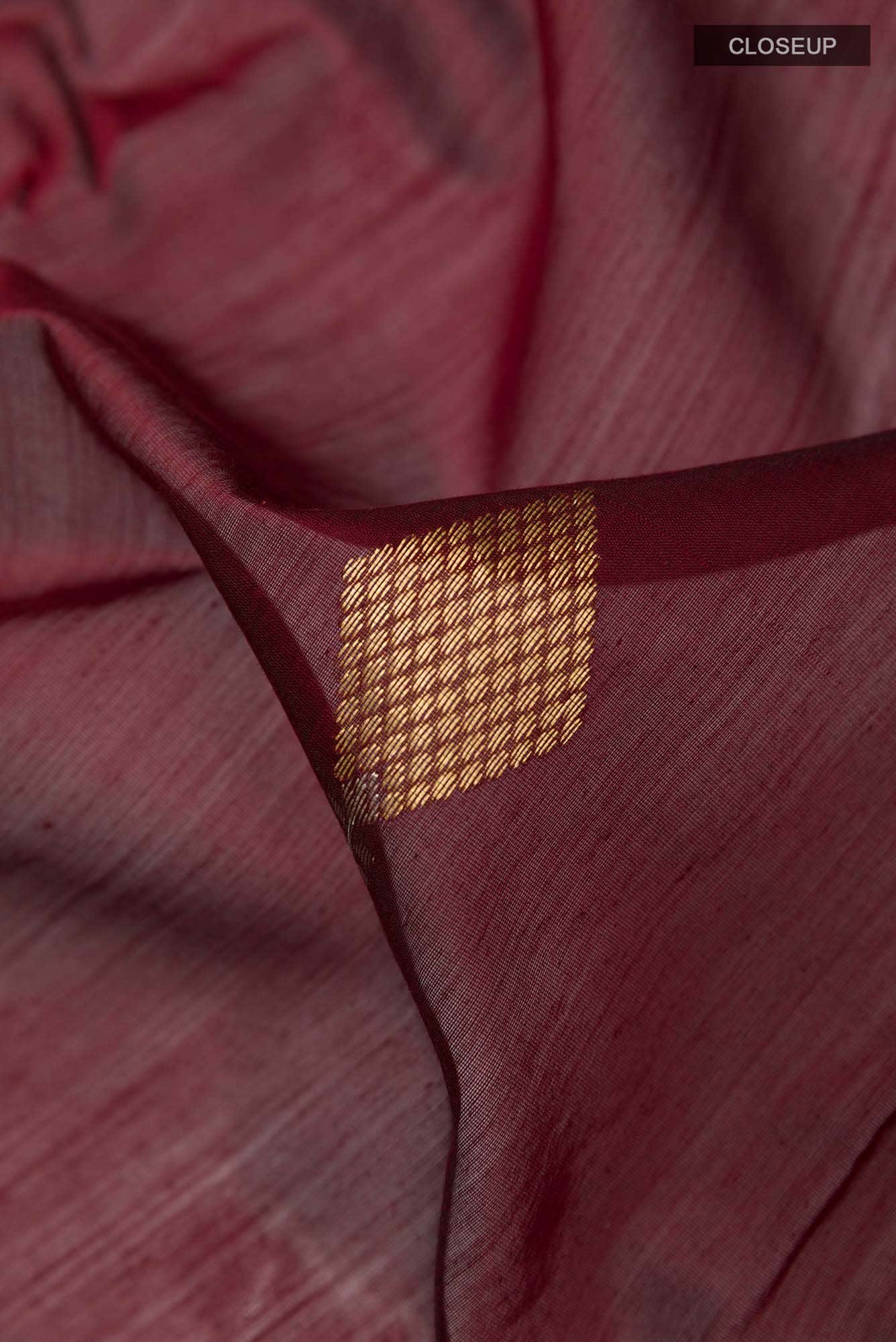 Maroon Blended Chanderi Silk Cotton Saree