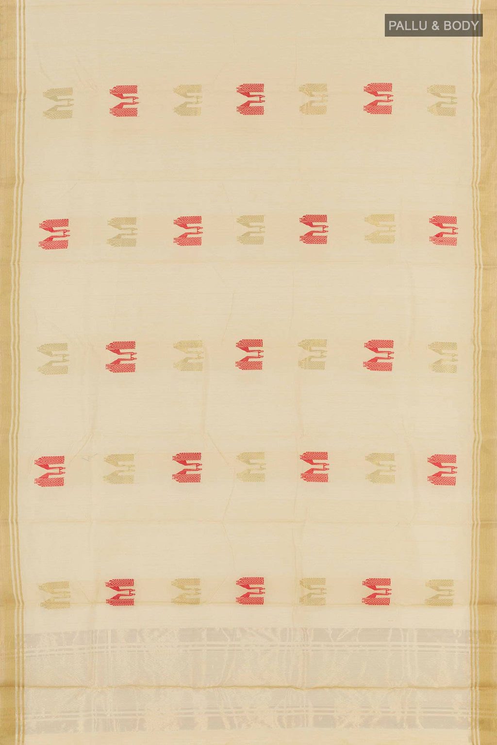 Beige Blended Chanderi Silk Cotton Saree