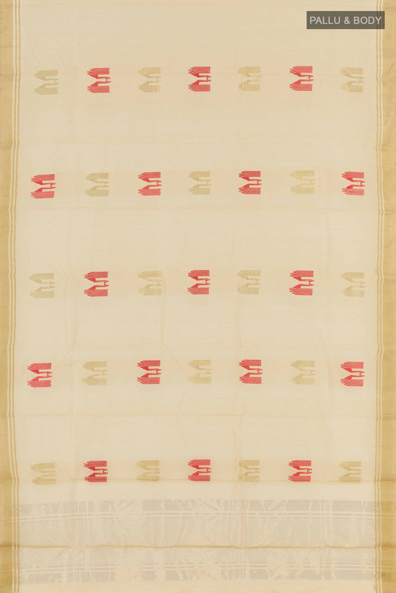 Beige Blended Chanderi Silk Cotton Saree