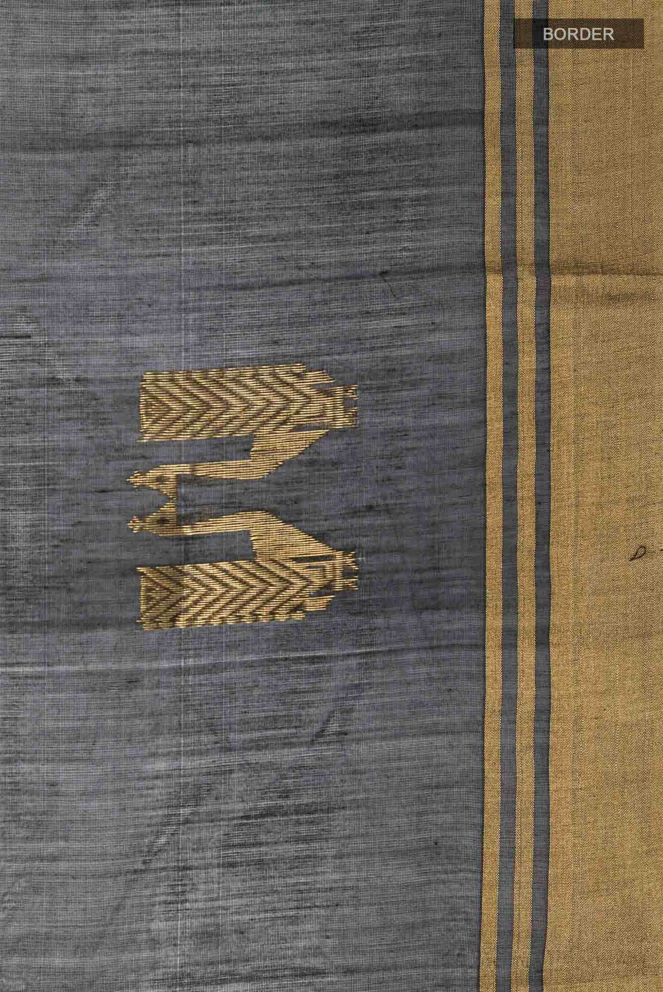 Black Blended Chanderi Silk Cotton Saree