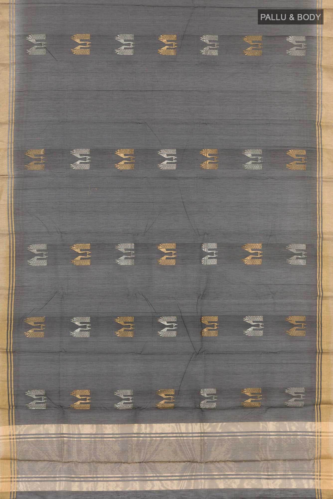 Black Blended Chanderi Silk Cotton Saree