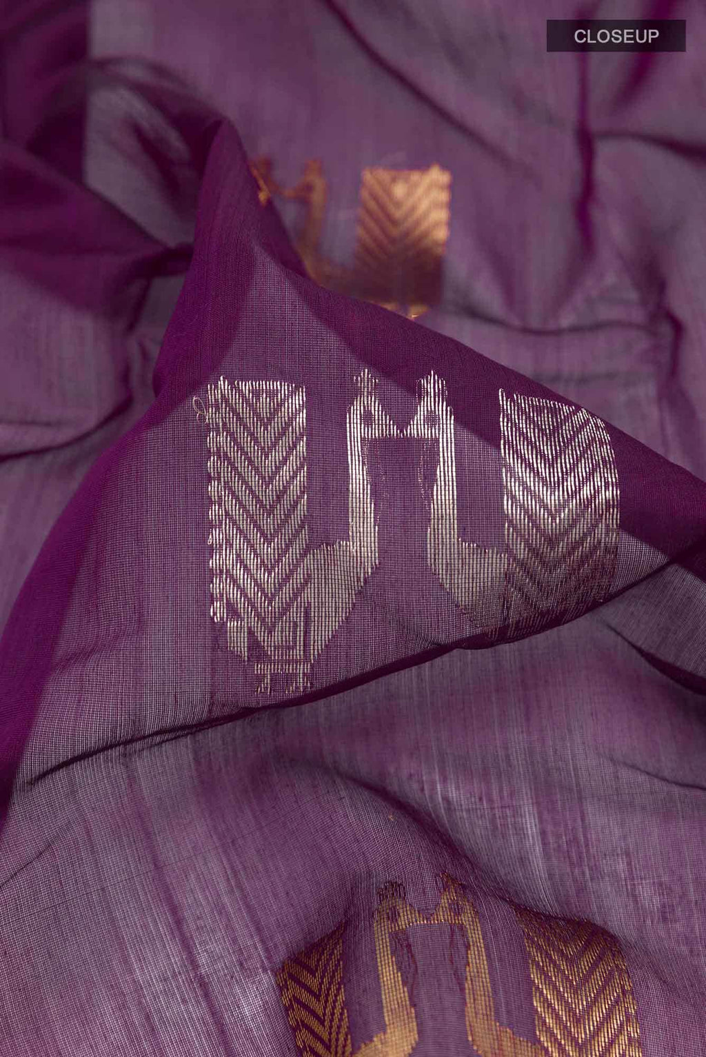 Purple Blended Chanderi Silk Cotton Saree