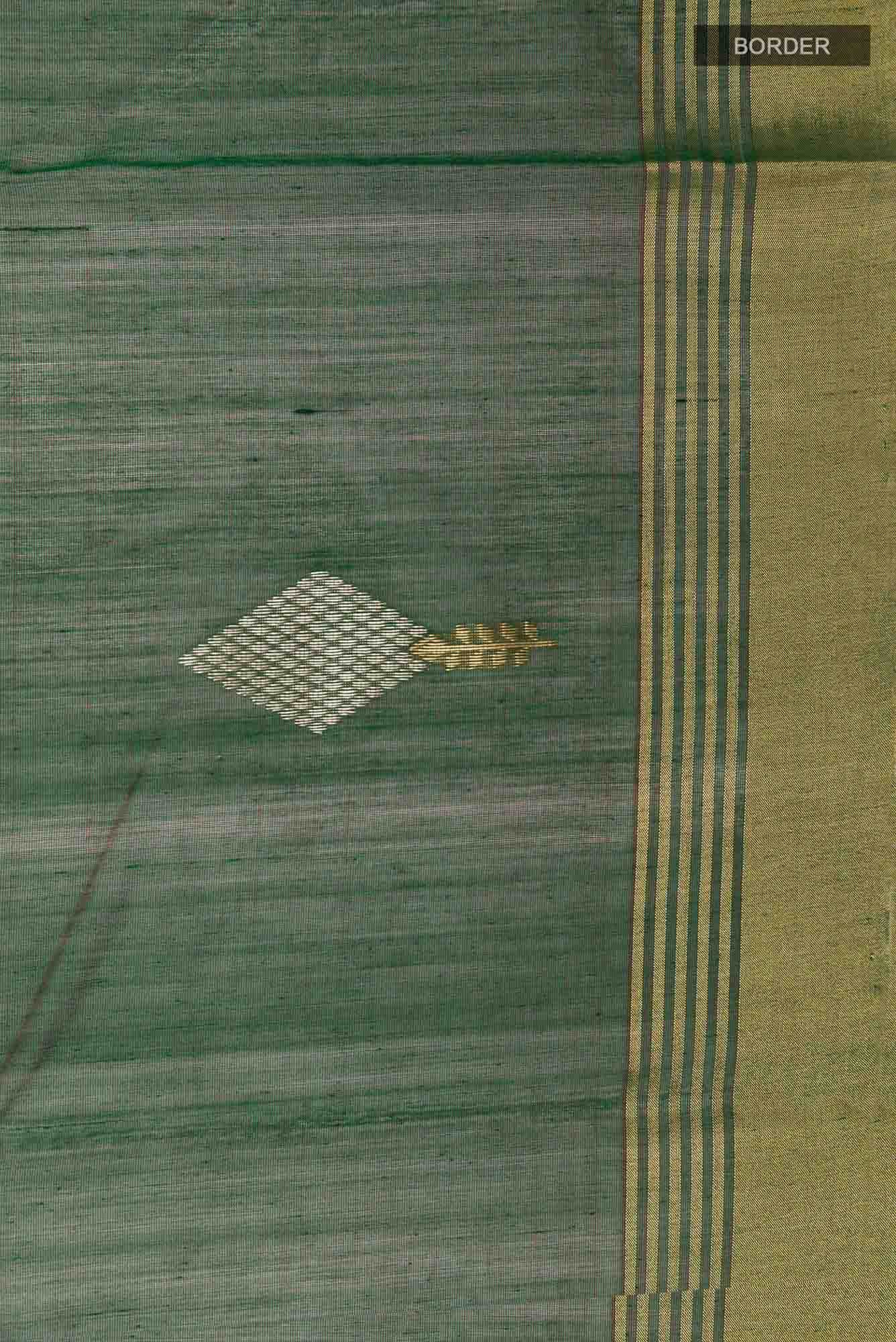 Green Blended Chanderi Silk Cotton Saree
