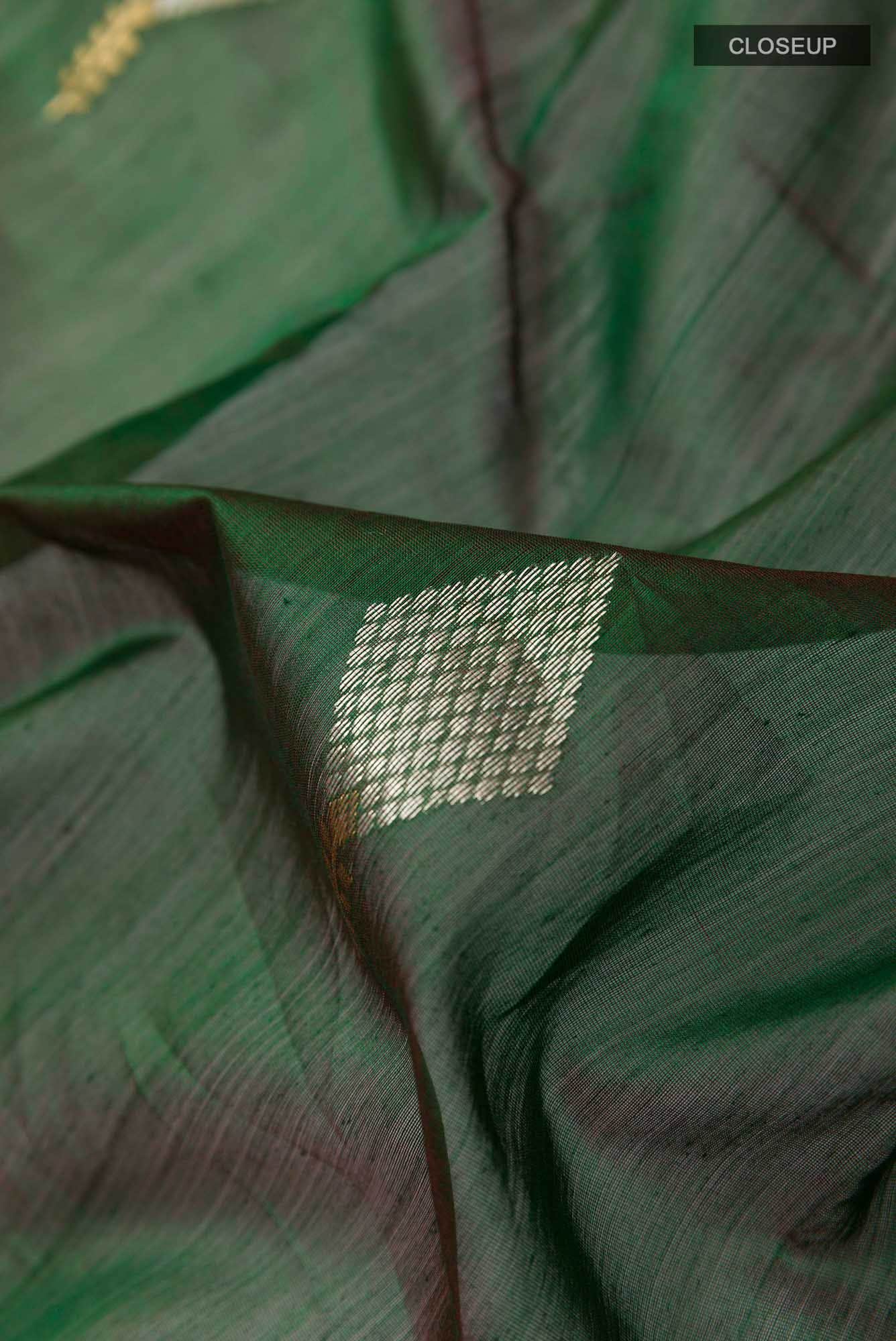Green Blended Chanderi Silk Cotton Saree