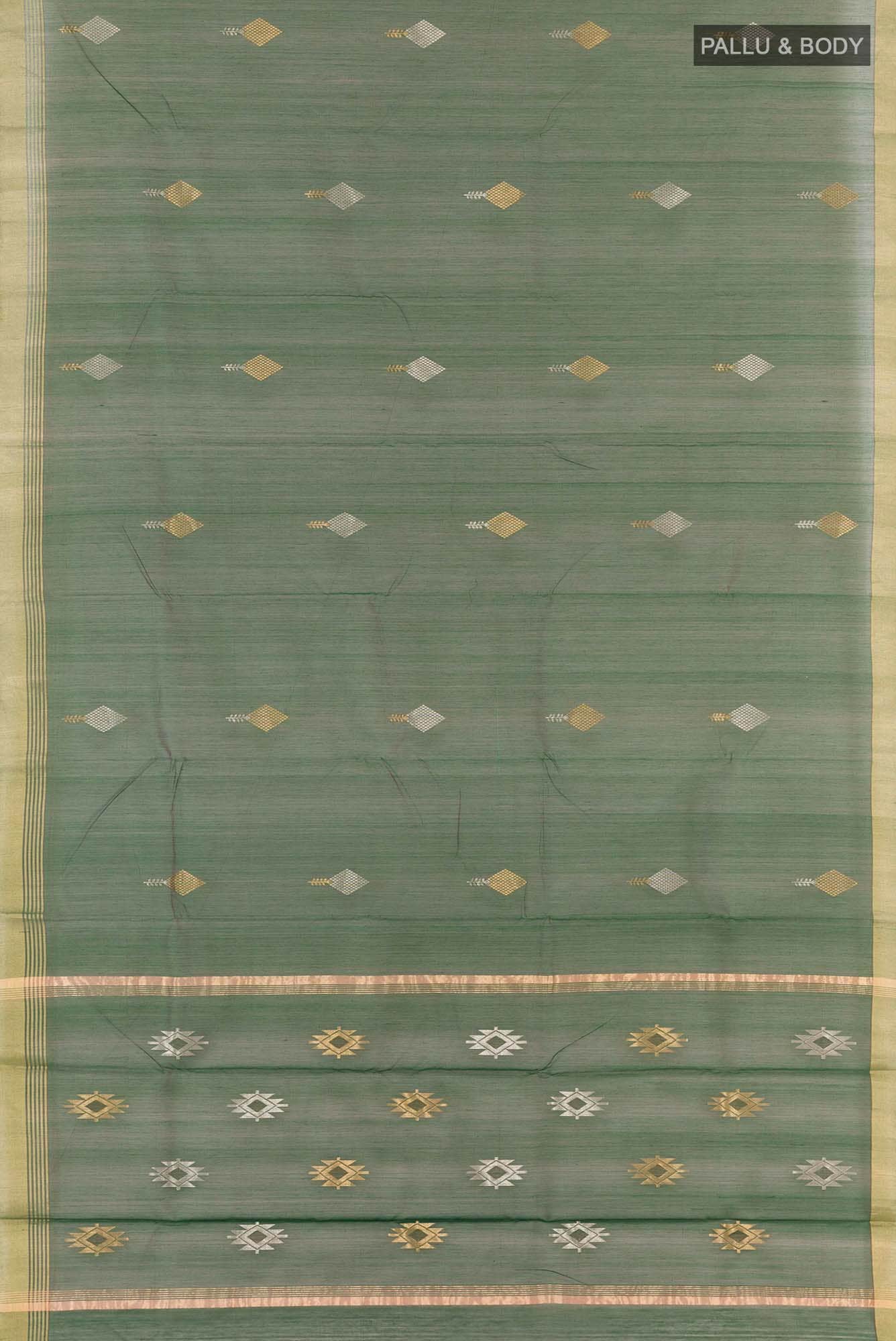 Green Blended Chanderi Silk Cotton Saree