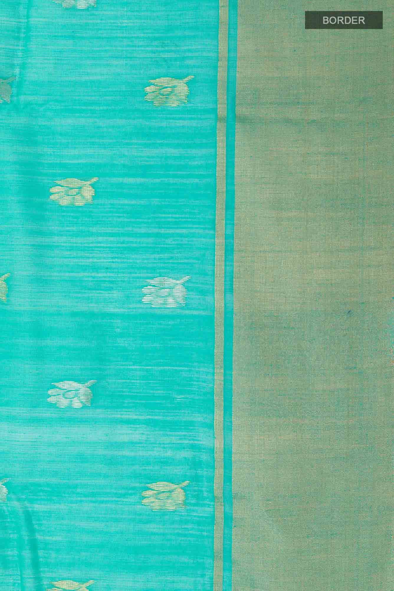 Sea Green Blended Chanderi Silk Cotton Saree