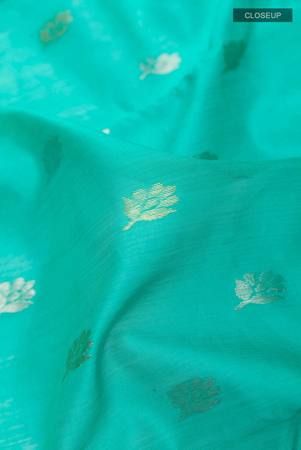 Sea Green Blended Chanderi Silk Cotton Saree
