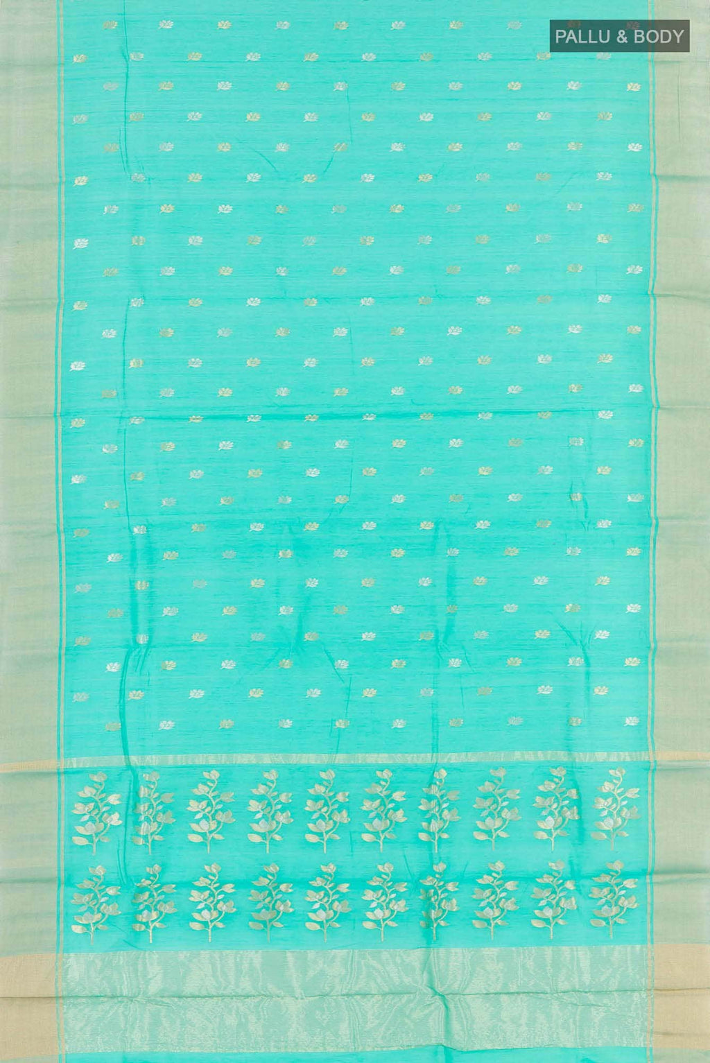 Sea Green Blended Chanderi Silk Cotton Saree