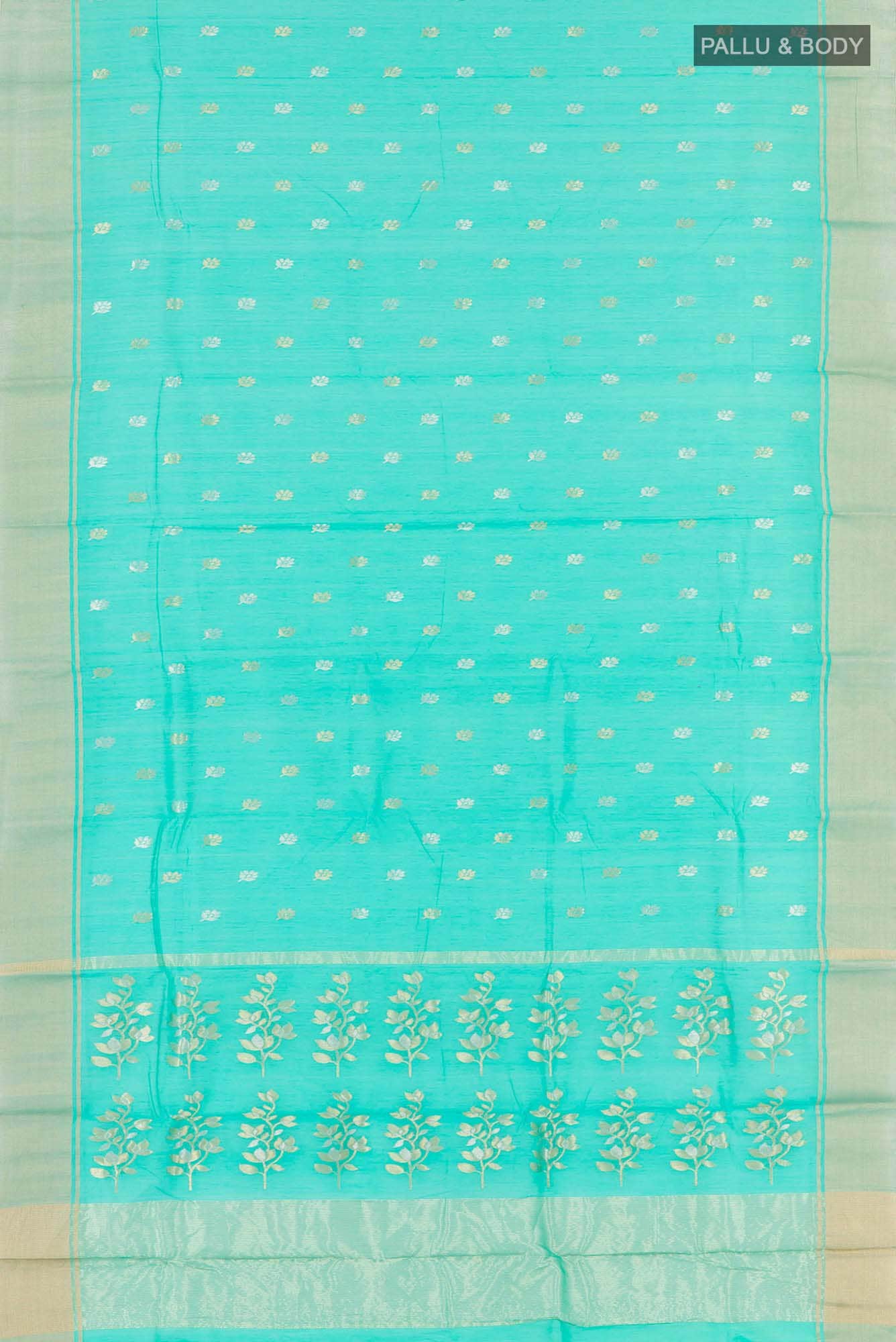 Sea Green Blended Chanderi Silk Cotton Saree