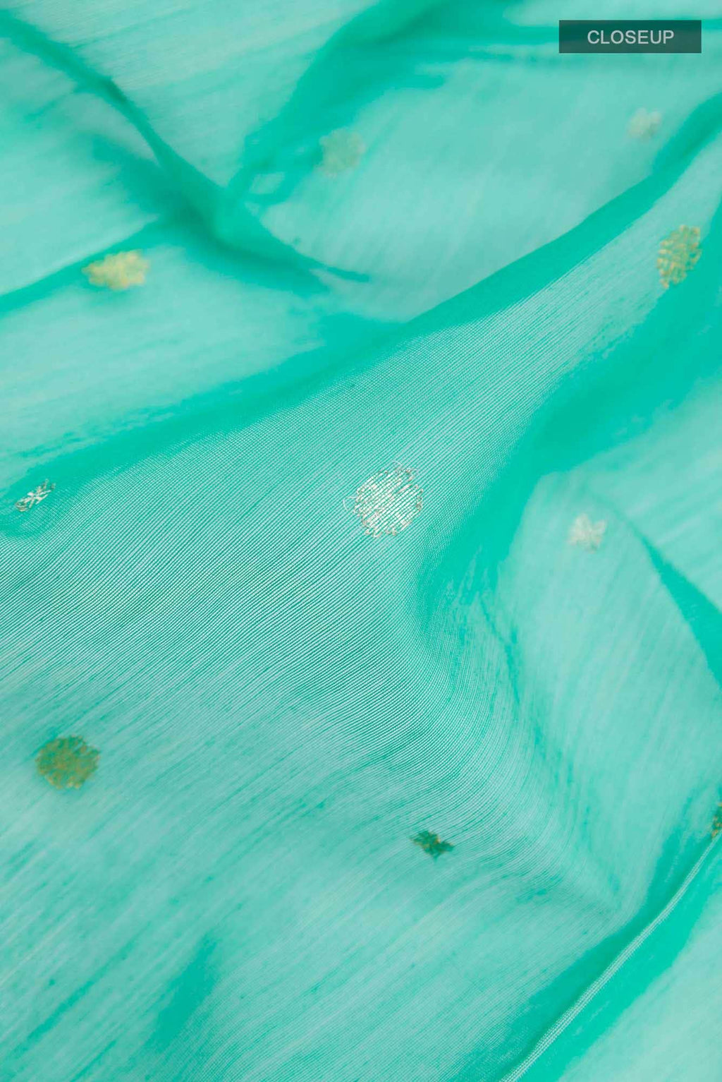 Sea Green Blended Chanderi Silk Cotton Saree