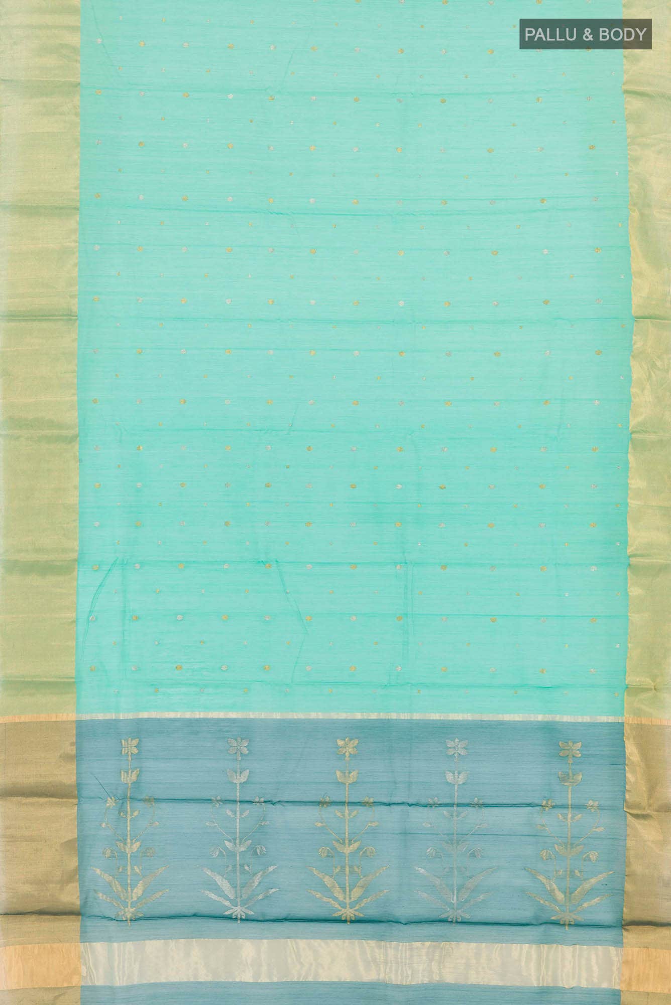 Sea Green Blended Chanderi Silk Cotton Saree