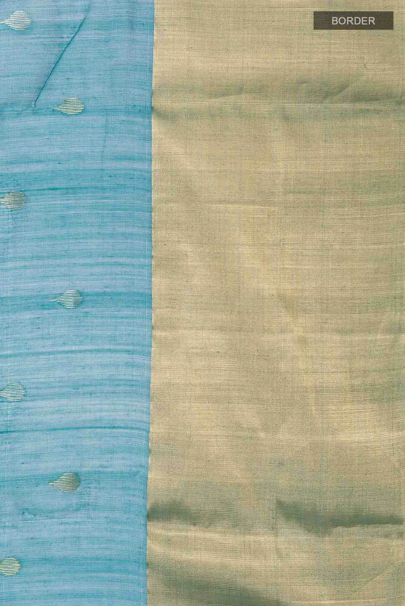 Peacock Blue Blended Chanderi Silk Cotton Saree