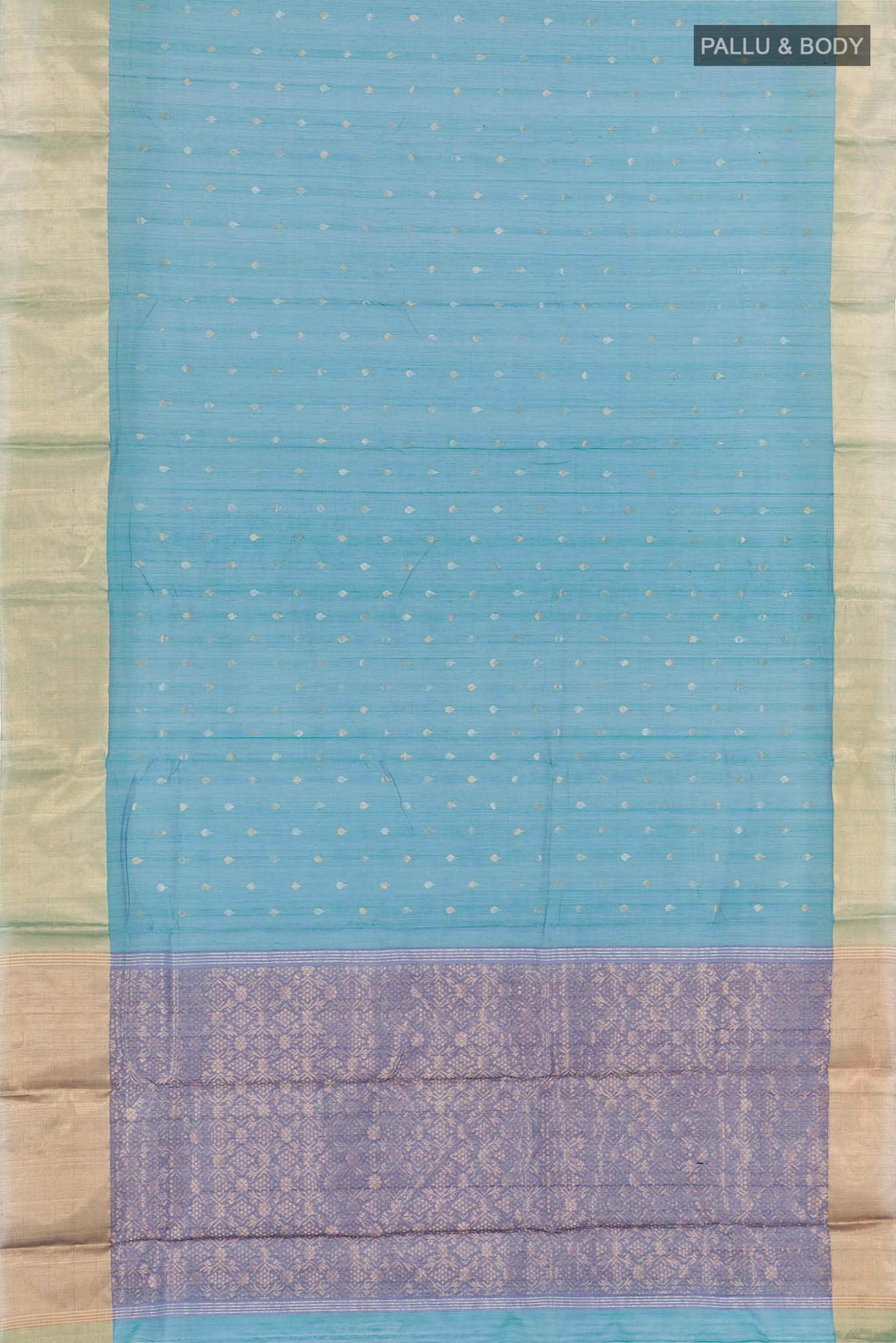 Peacock Blue Blended Chanderi Silk Cotton Saree