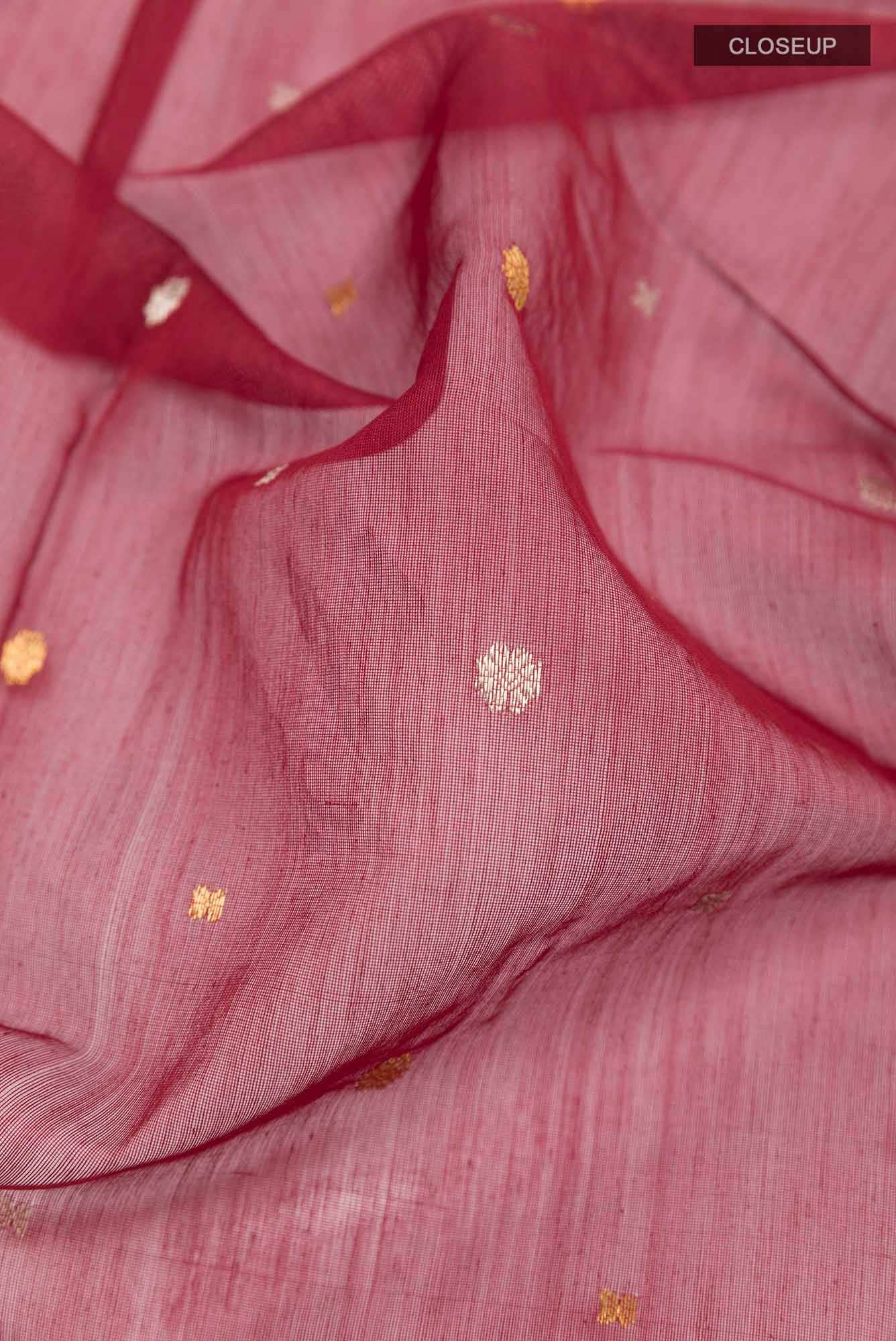 Maroon Blended Chanderi Silk Cotton Saree
