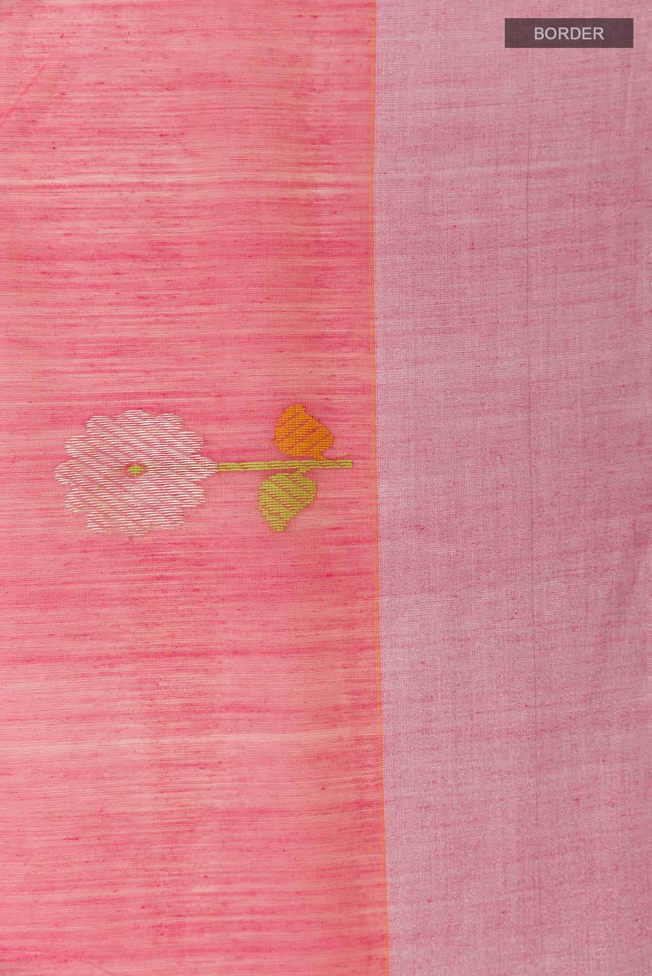 Pink Blended Chanderi Silk Cotton Saree