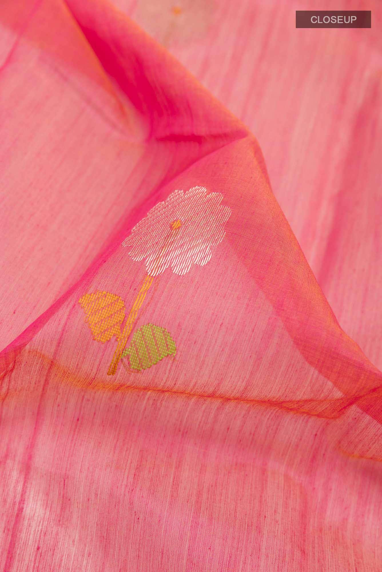 Pink Blended Chanderi Silk Cotton Saree