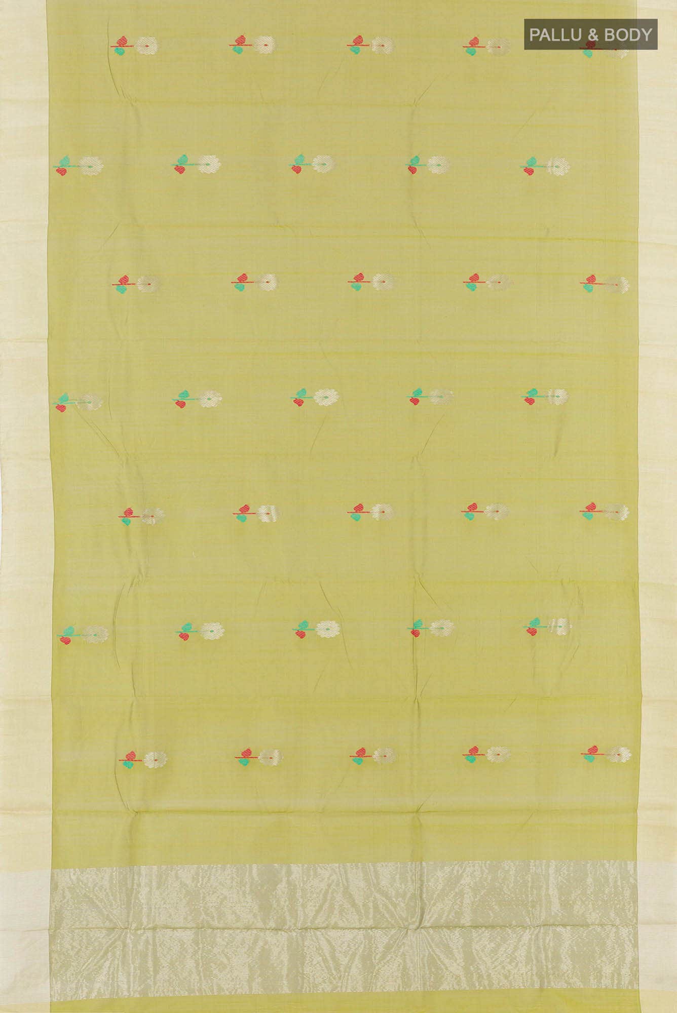 Mehandi Green Blended Chanderi Silk Cotton Saree