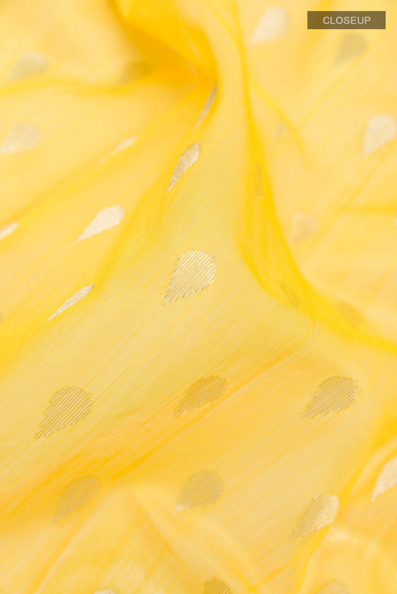 Yellow Blended Chanderi Silk Cotton Saree