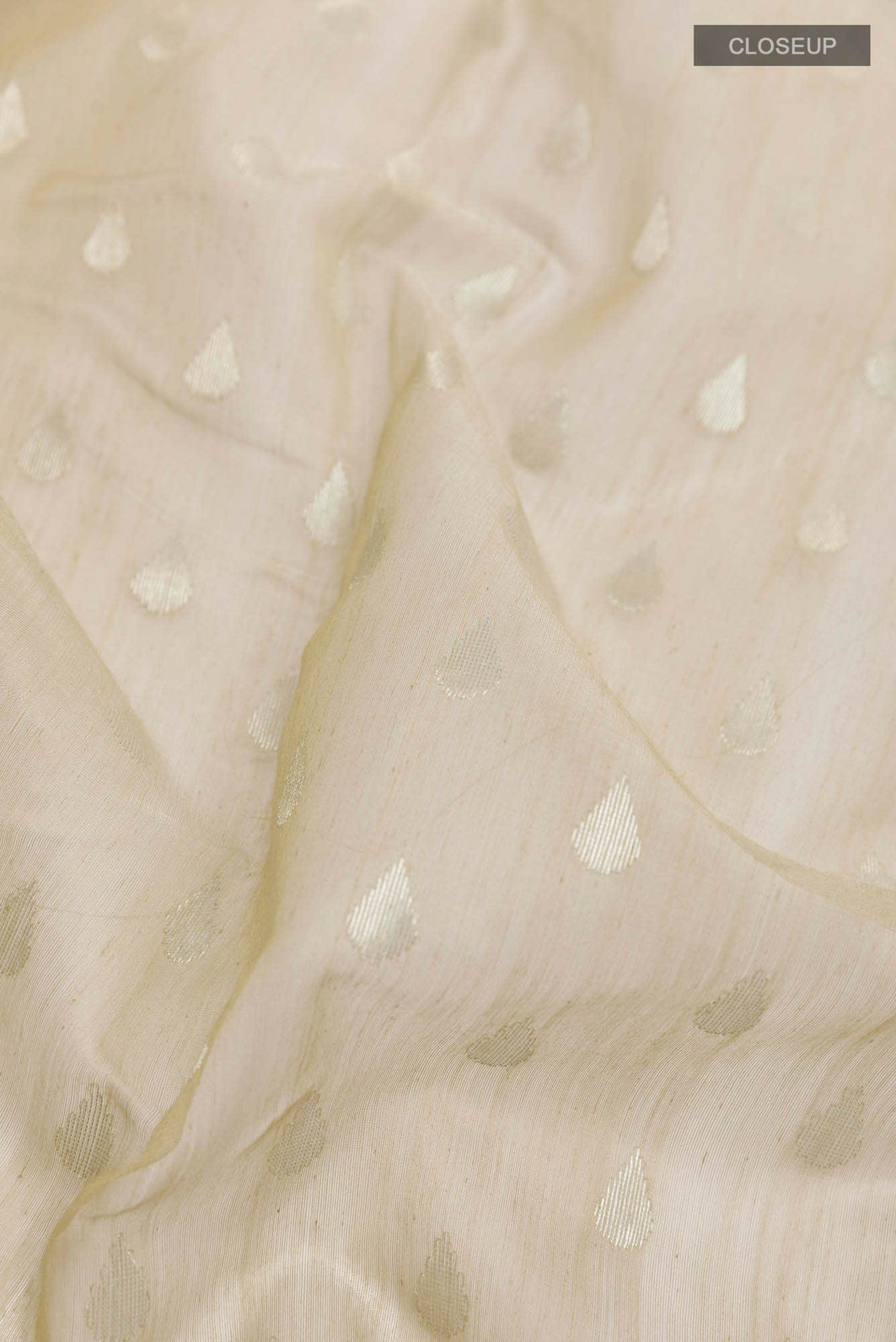 Dark Beige Blended Chanderi Silk Cotton Saree