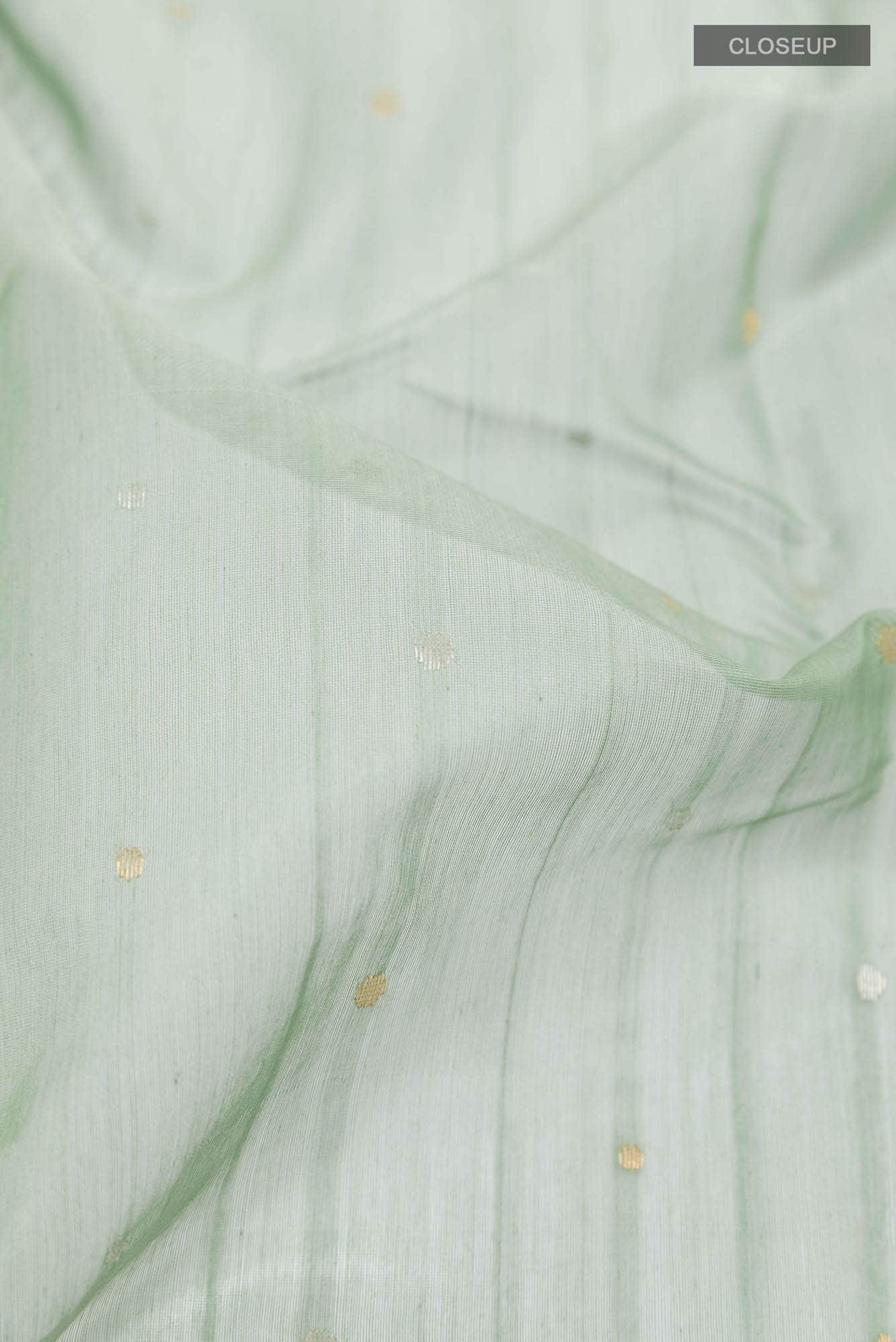 Mint Green Blended Chanderi Silk Cotton Saree