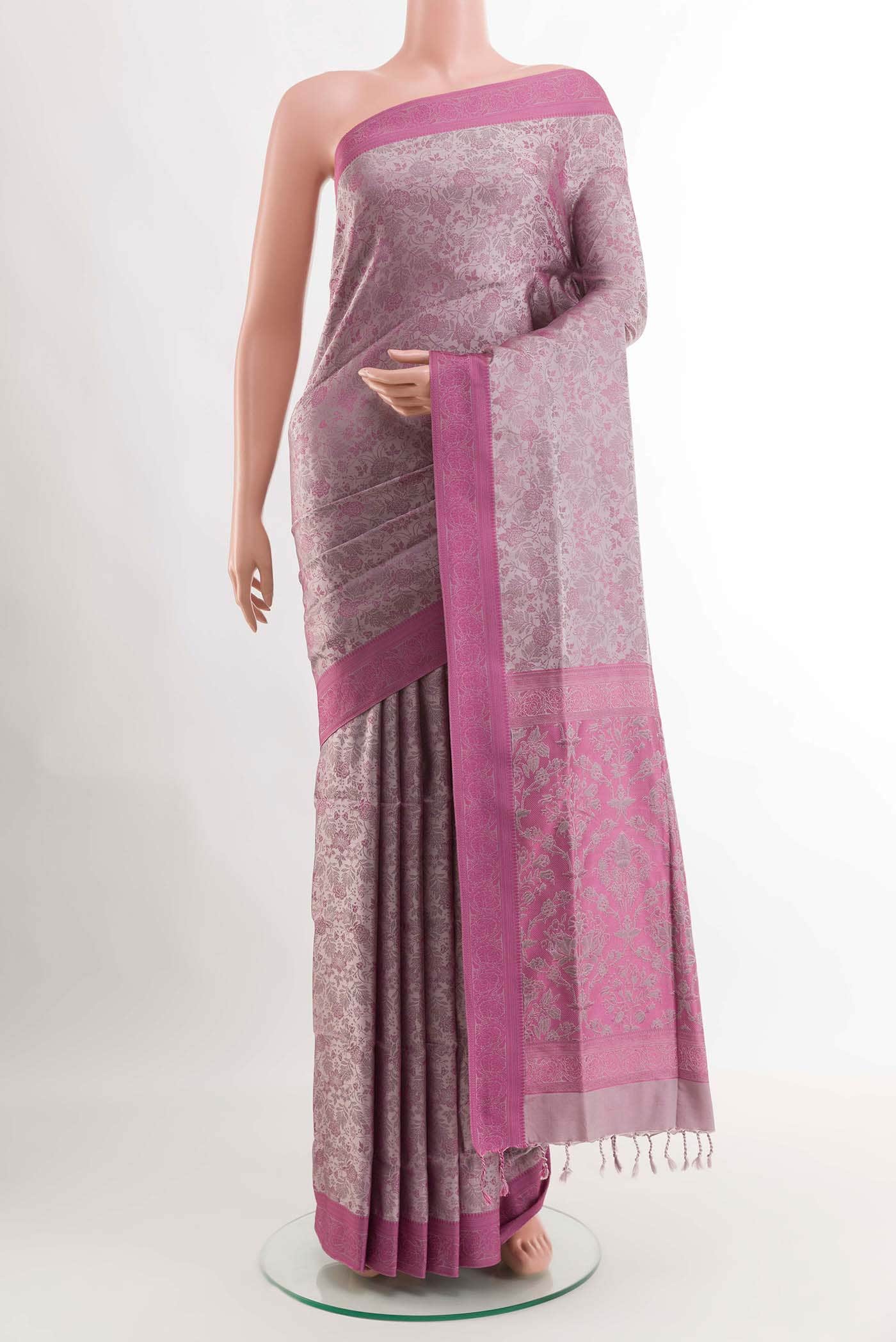 Grey Soft Silk Saree