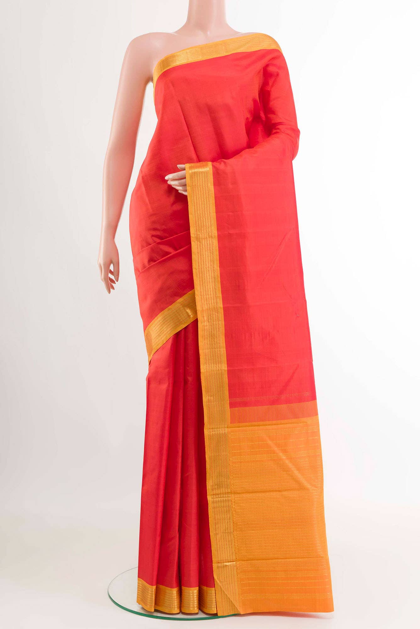 Orange Kanchipuram Silk Saree