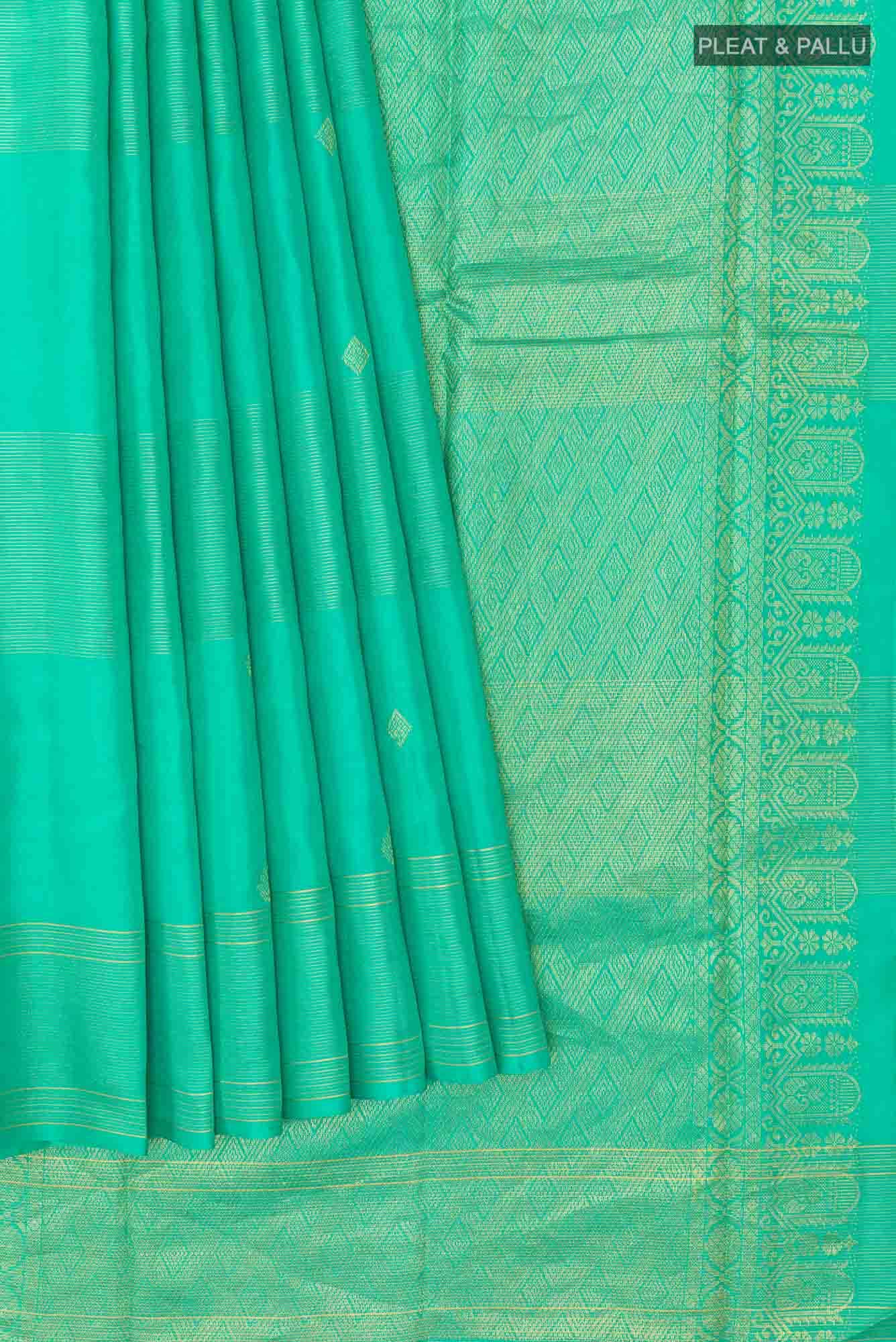 Sea Green Kanchipuram Silk Saree