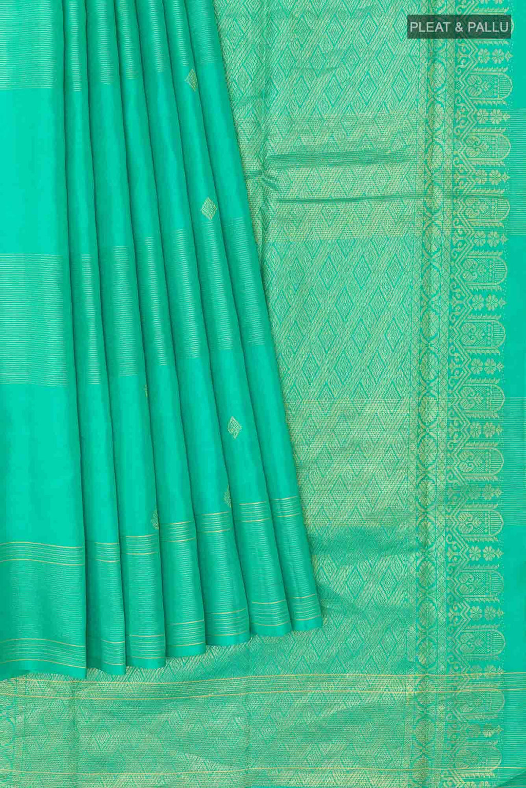 Sea Green Kanchipuram Silk Saree