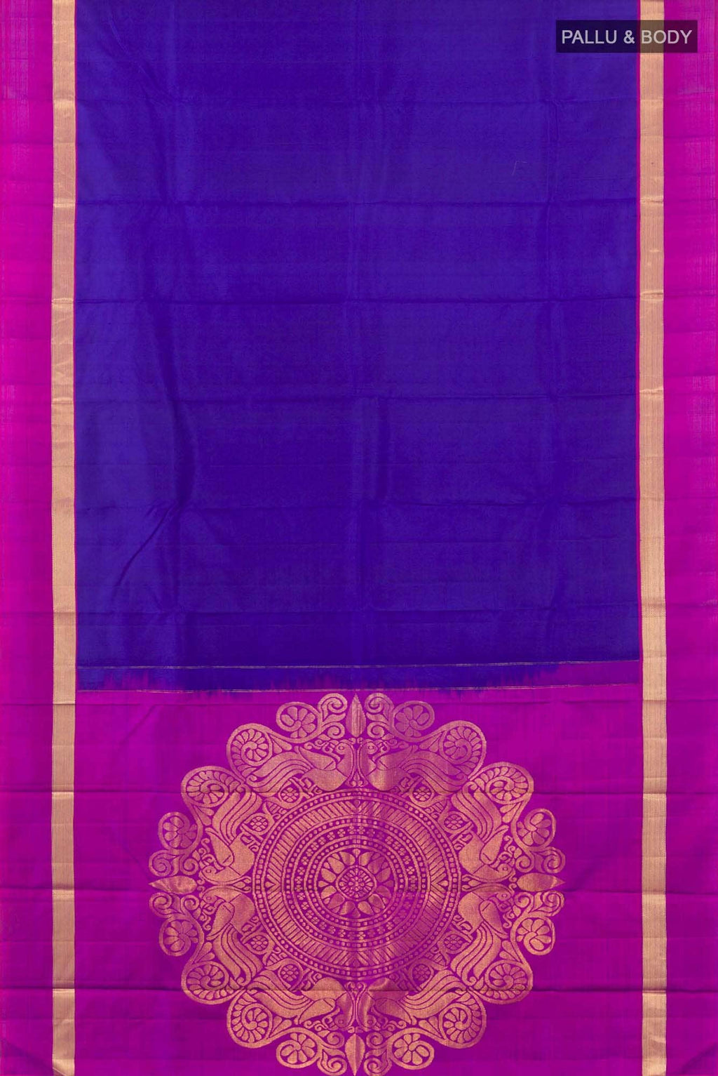 Dark Blue Kanchipuram Silk Saree