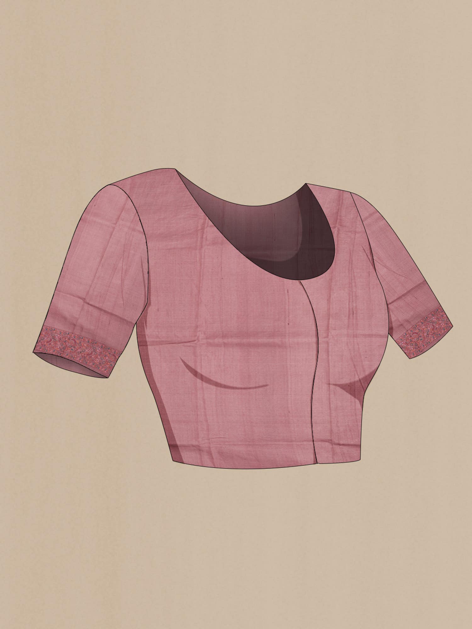 Mauve Bhagalpuri Tussar Silk Saree