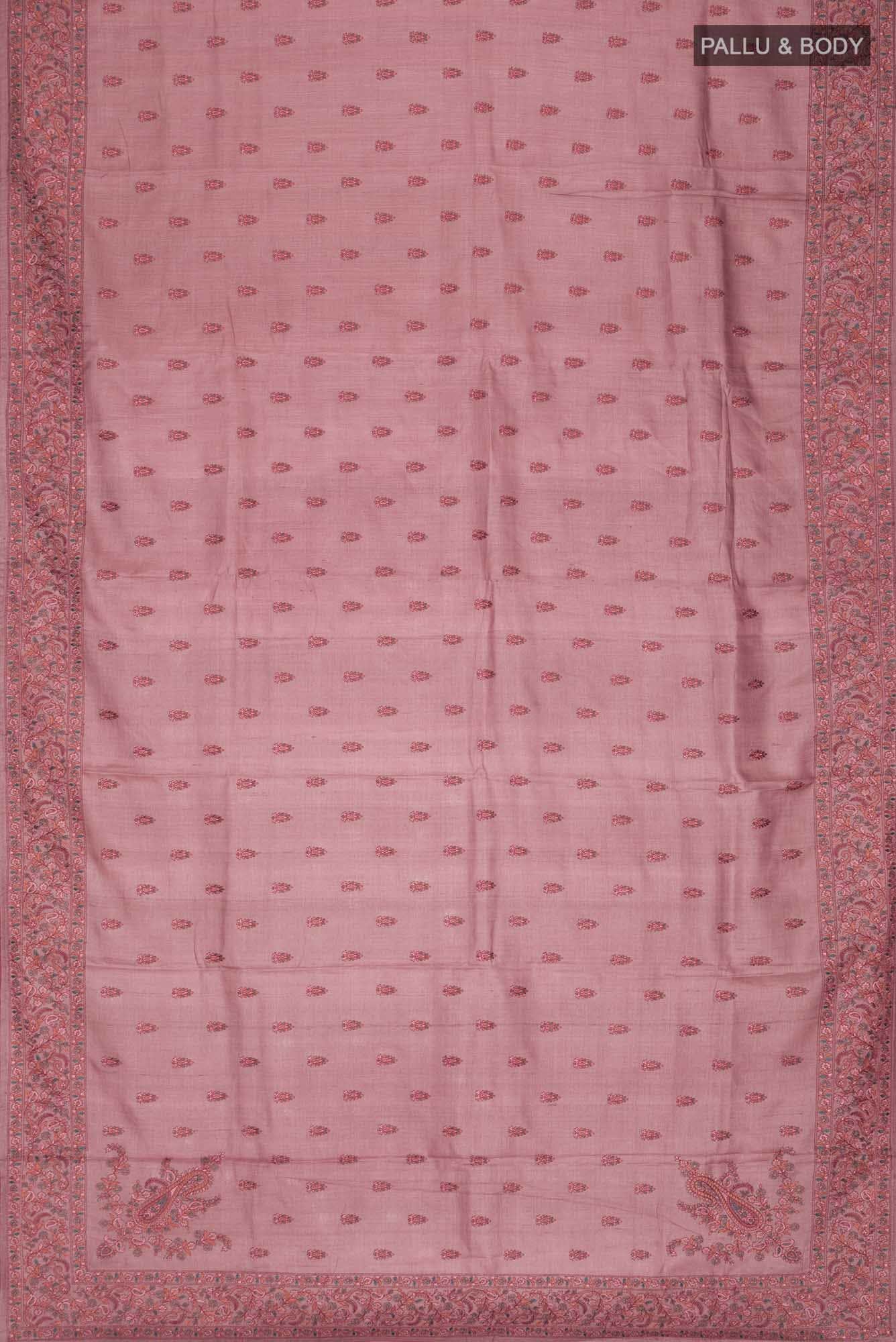 Mauve Bhagalpuri Tussar Silk Saree