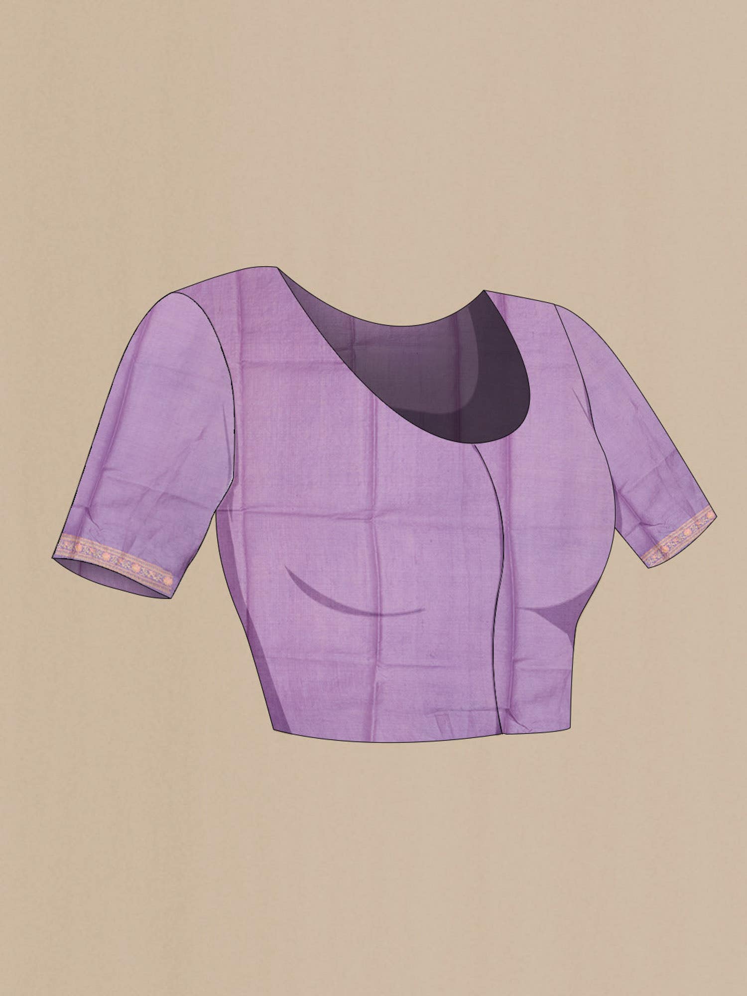 Lavender Bhagalpuri Tussar Silk Saree