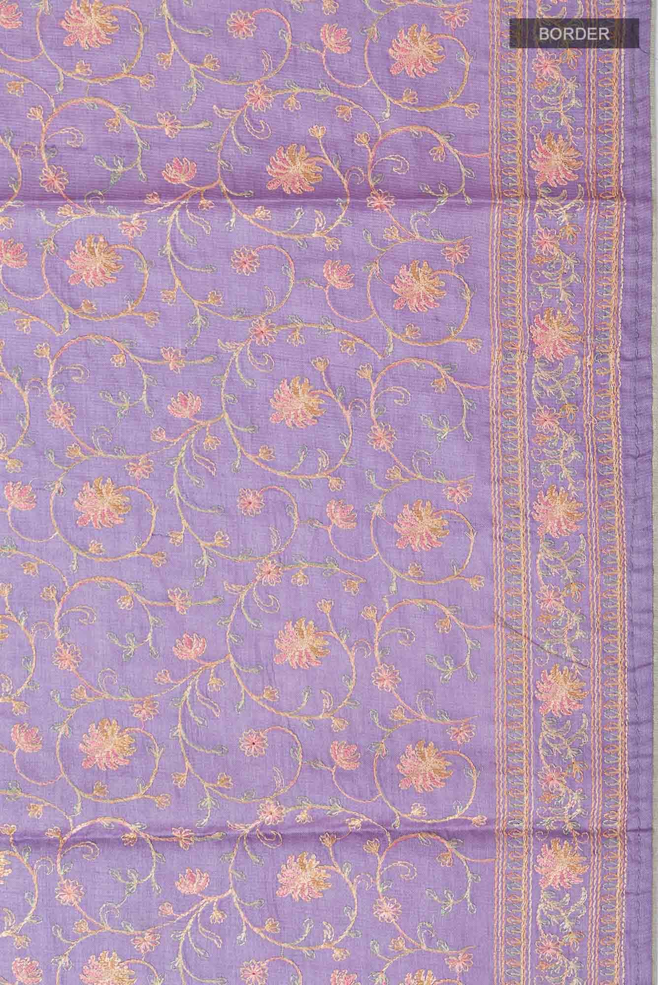 Lavender Bhagalpuri Tussar Silk Saree