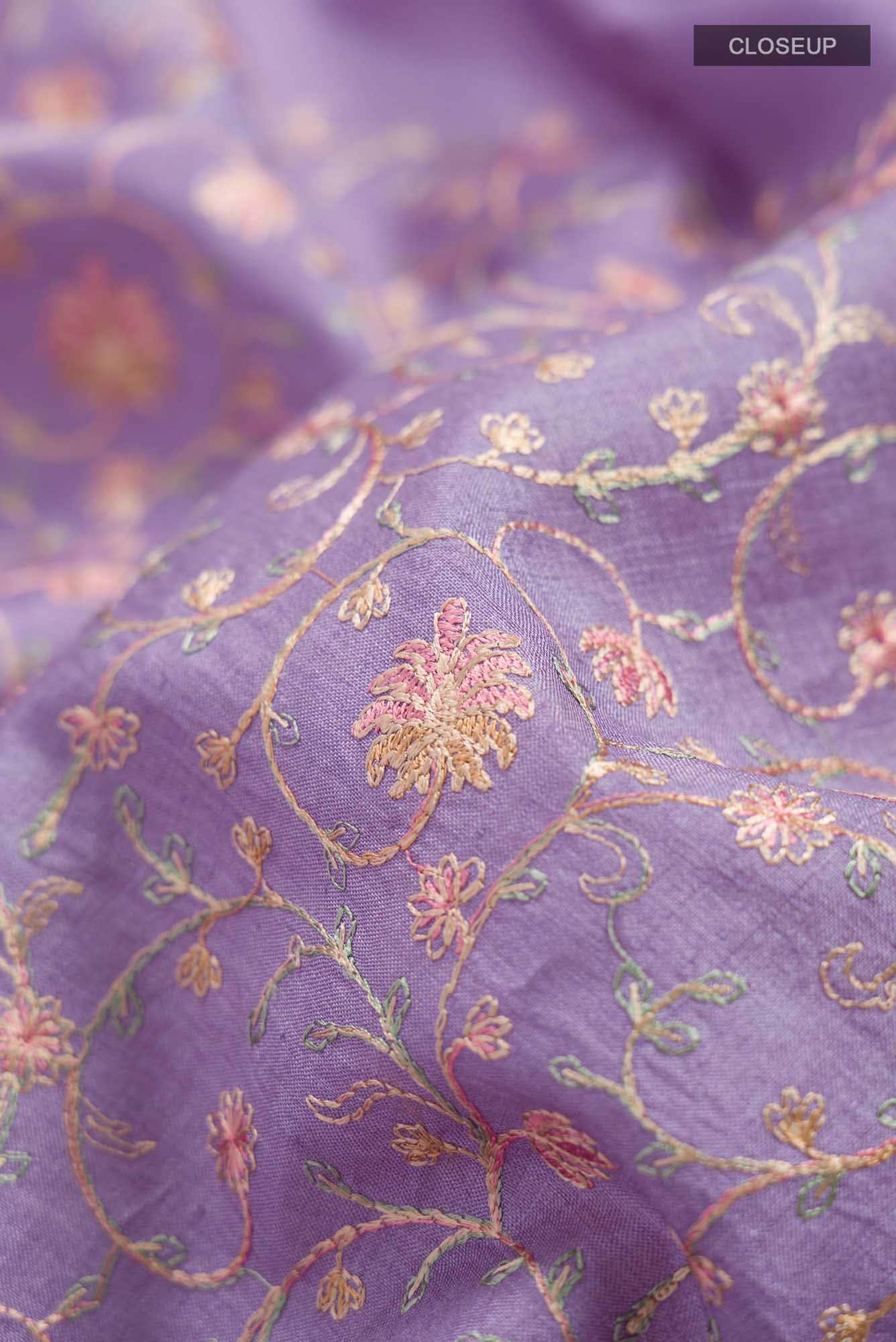 Lavender Bhagalpuri Tussar Silk Saree