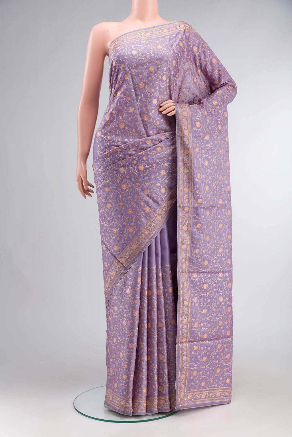 Lavender Bhagalpuri Tussar Silk Saree