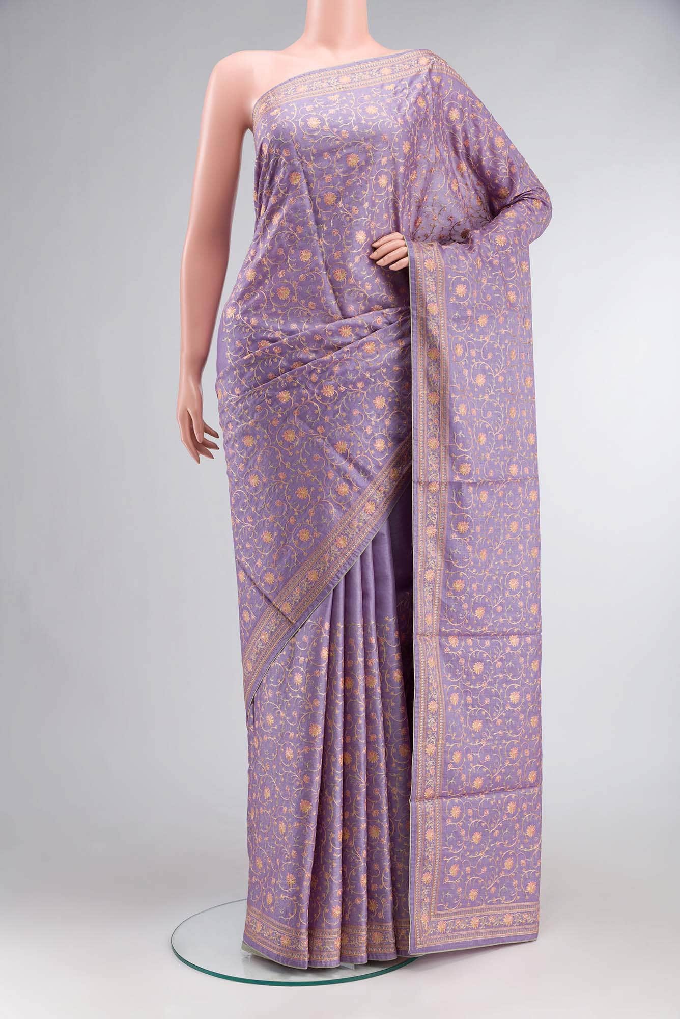 Lavender Bhagalpuri Tussar Silk Saree