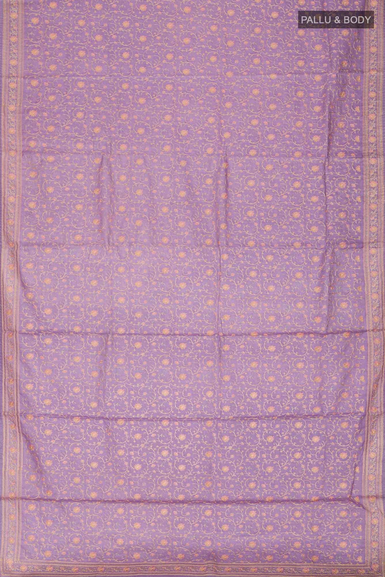 Lavender Bhagalpuri Tussar Silk Saree