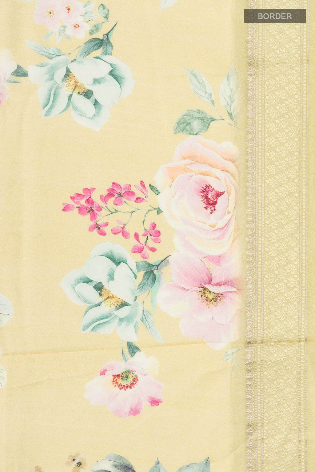 Yellow Bhagalpuri Tussar Silk Saree